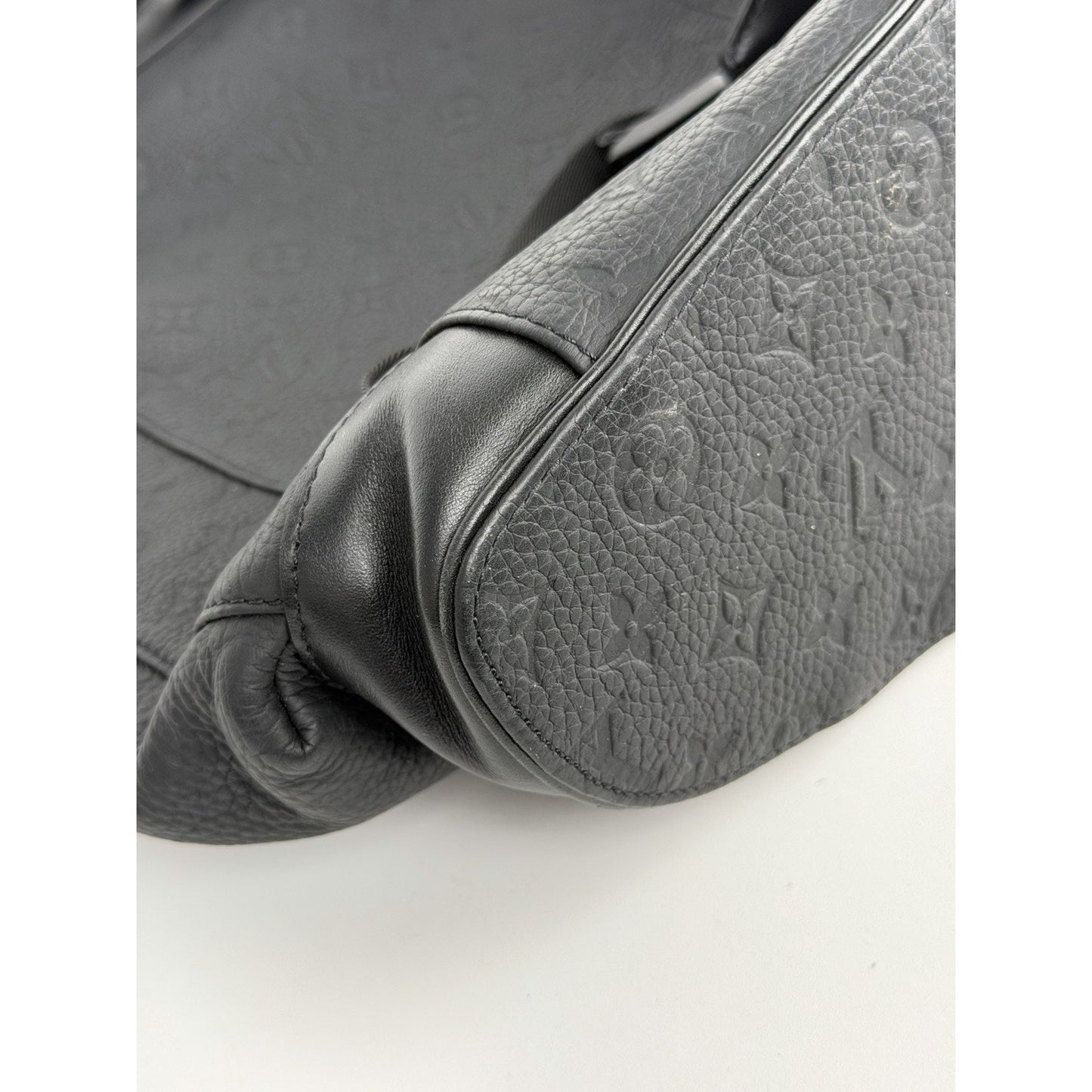 Louis Vuitton Christopher PM Backpack Black Embossed LV Monogram Leather NFC E-4