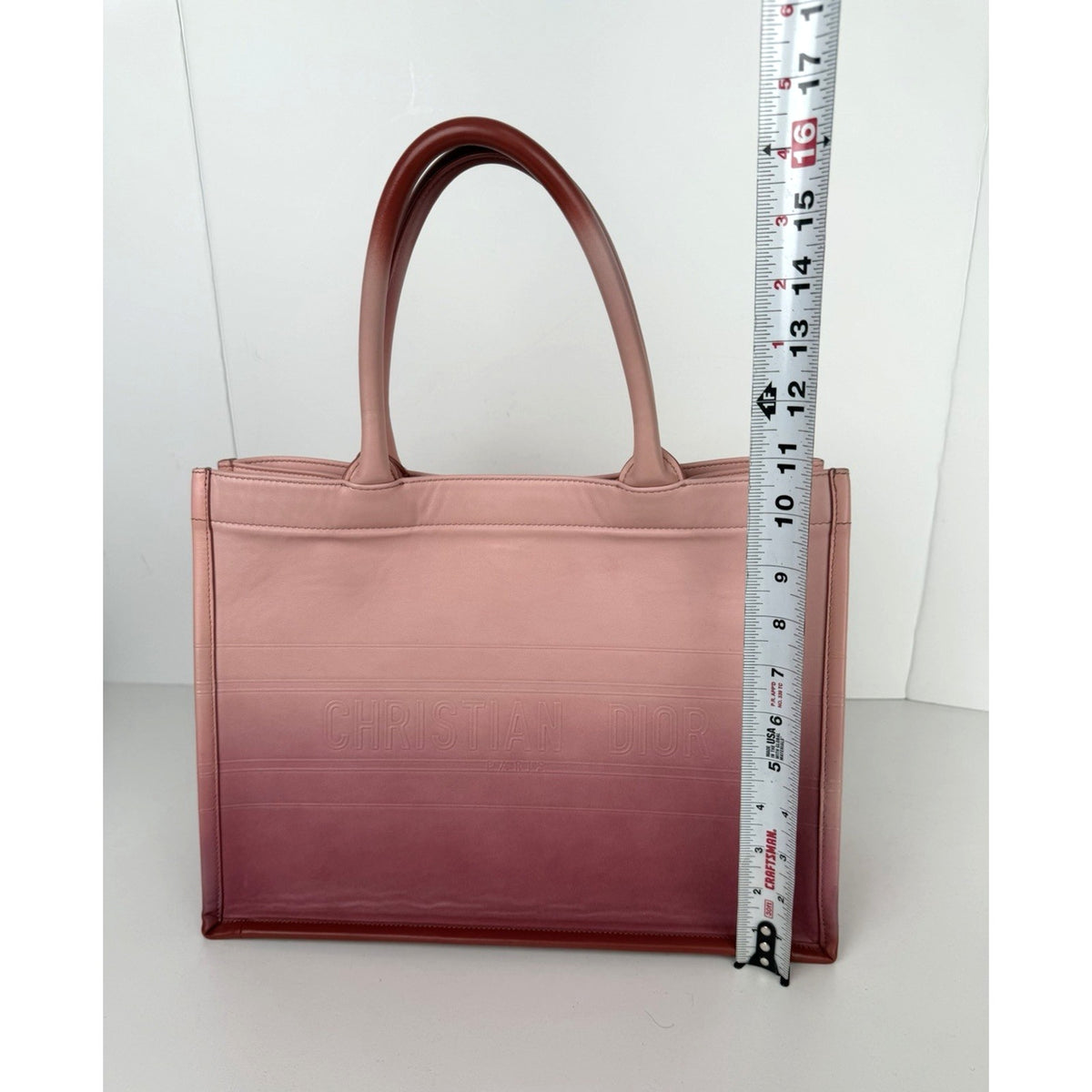 Christian Dior Book Tote Medium Shoulder Bag in Gradient Pink Leather 2021 E-3