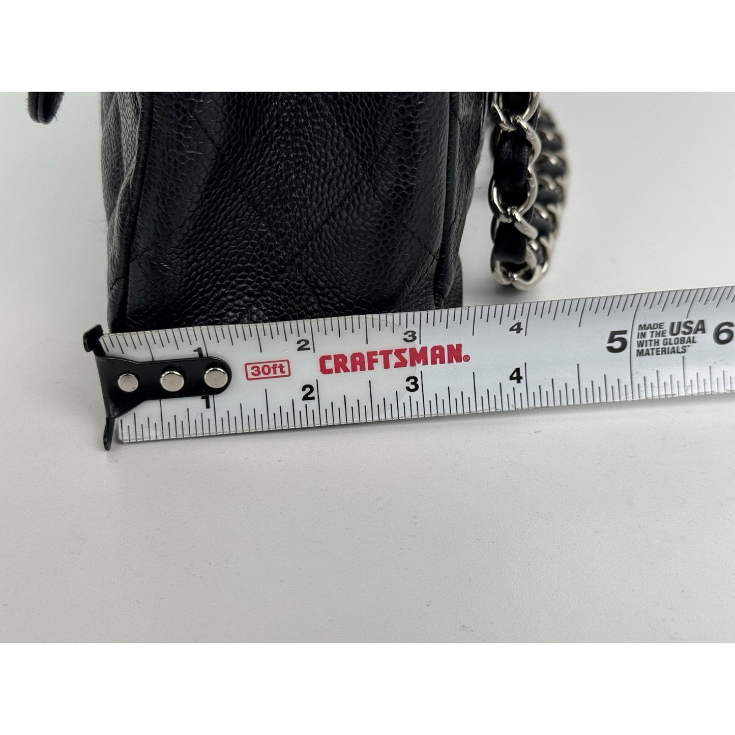 Chanel Jumbo Classic Single Flap Bag in Black Caviar Leather w Silver Hardware