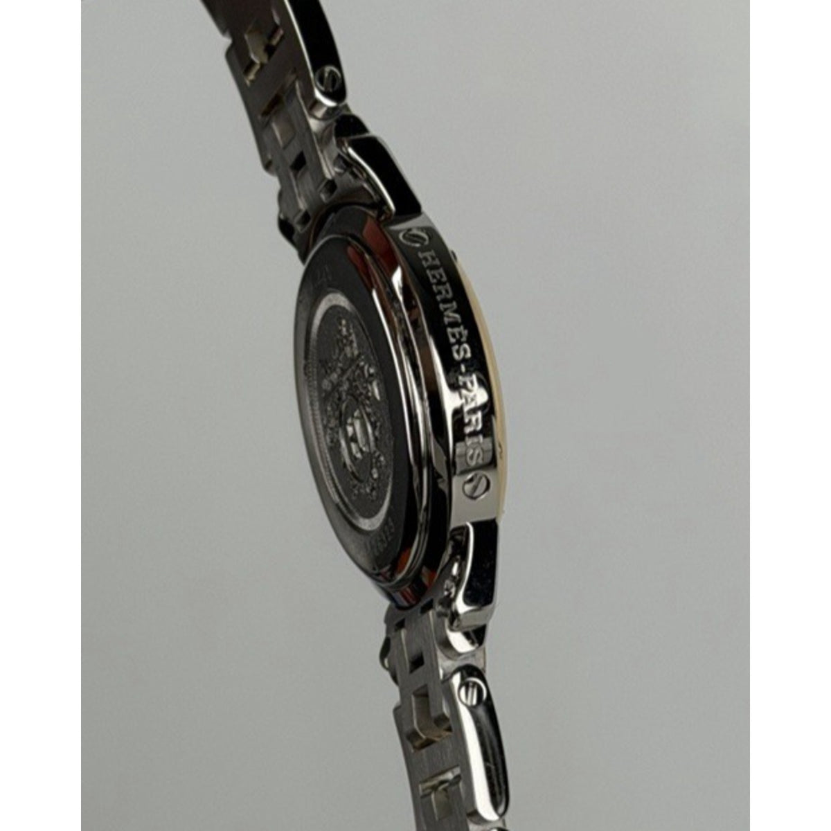 Hermes Two-Tone Stainless Steel Clipper Classique PM Watch with White Dial