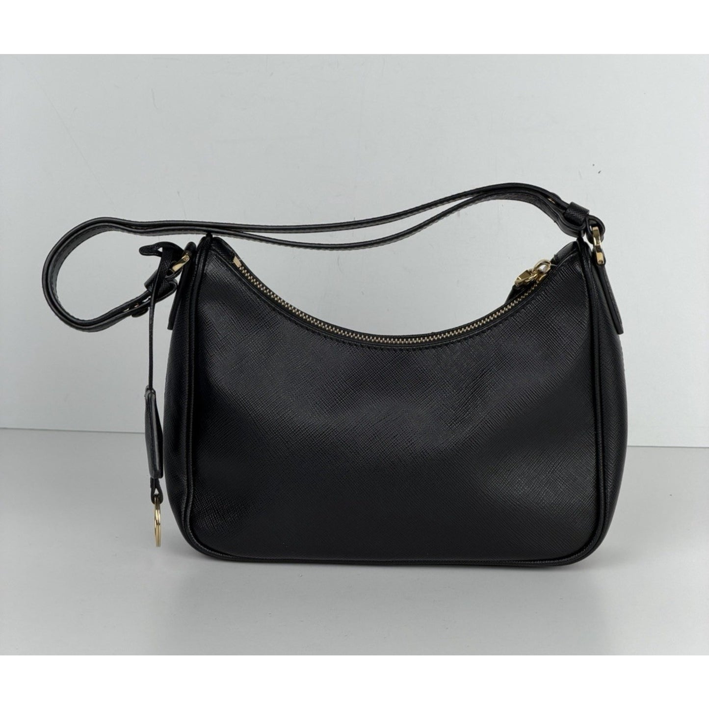 Prada Re-Edition 2005 Saffiano Leather Mini Bag in Black with Key Ring D-3