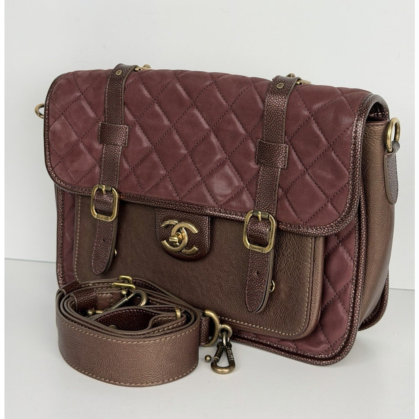 Chanel Paris-Bombay Back to School Messenger Bag Iridescent Burgundy 2012-2013D4