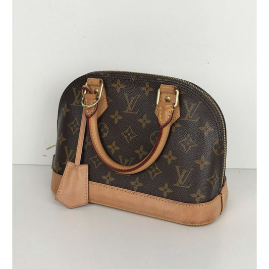 Louis Vuitton Alma BB Top Handle Bag in Brown LV Monogram Coated Canvas 2020 S