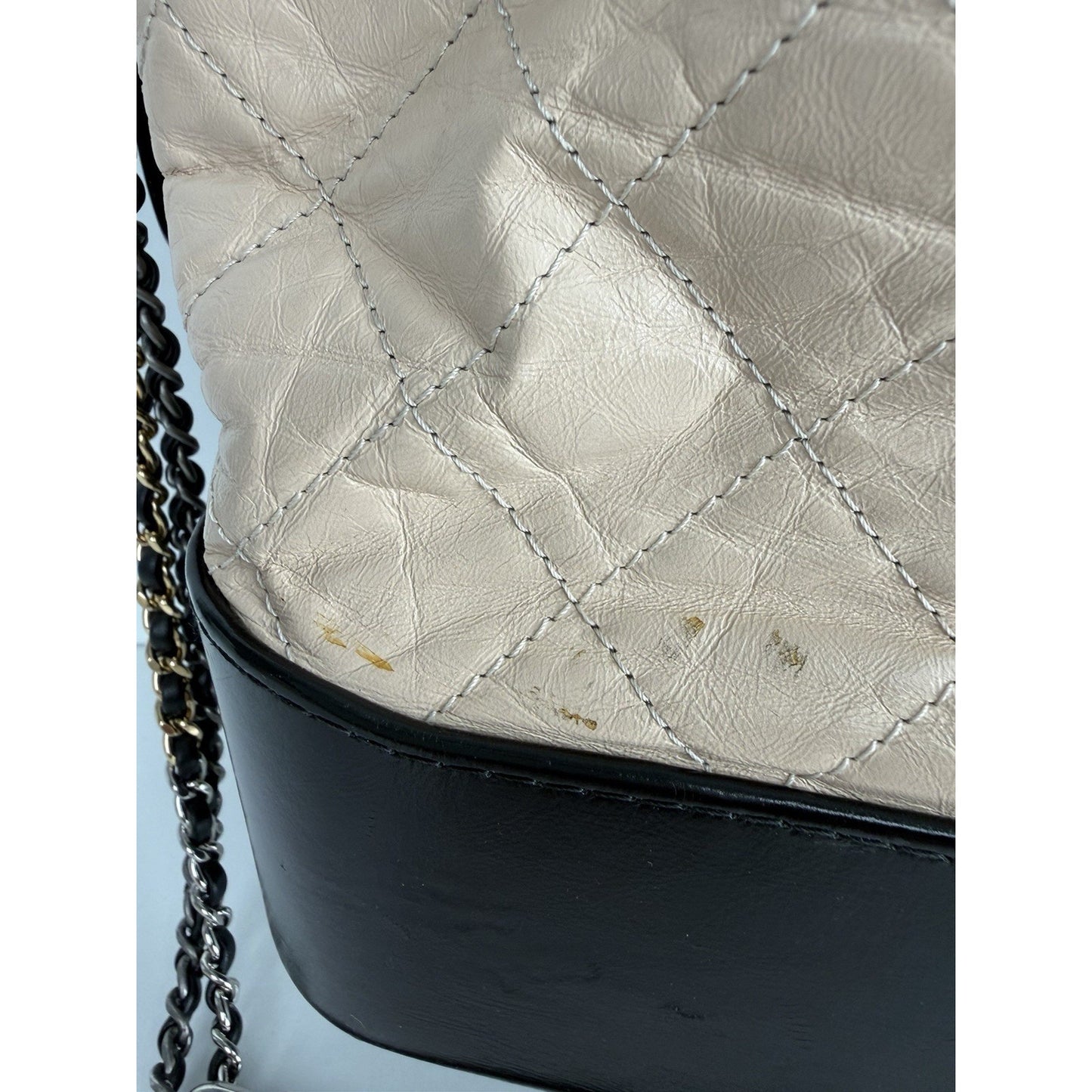 Chanel Gabrielle Tote Bag Medium Beige Aged Calfskin Quilted Leather 2017 E6