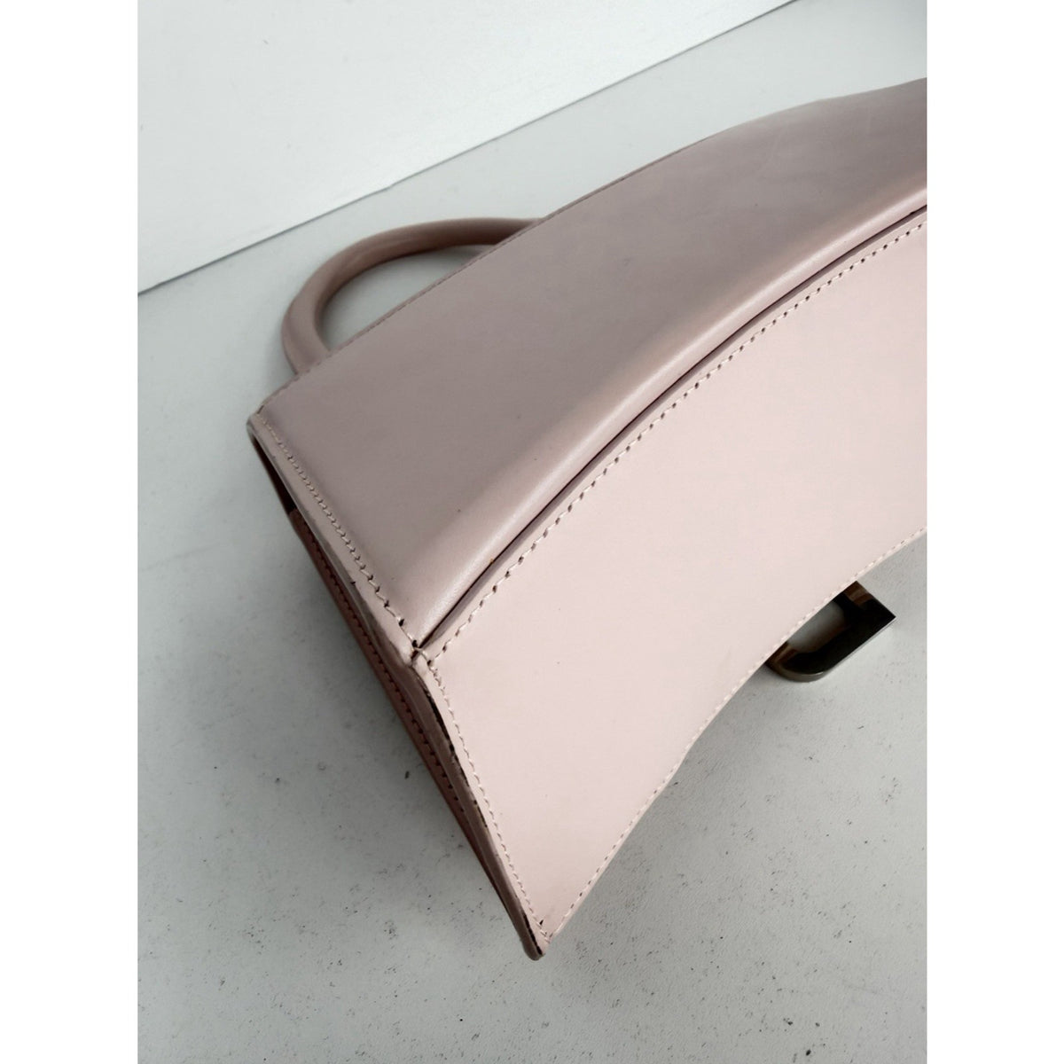 Balenciaga Hourglass Small Top Handle Bag in Pink Leather Detachable Strap S-05