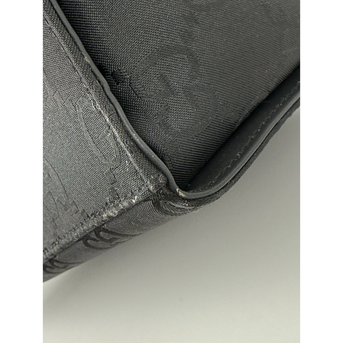 Gucci GG Black Nylon Bamboo Shopper Vintage