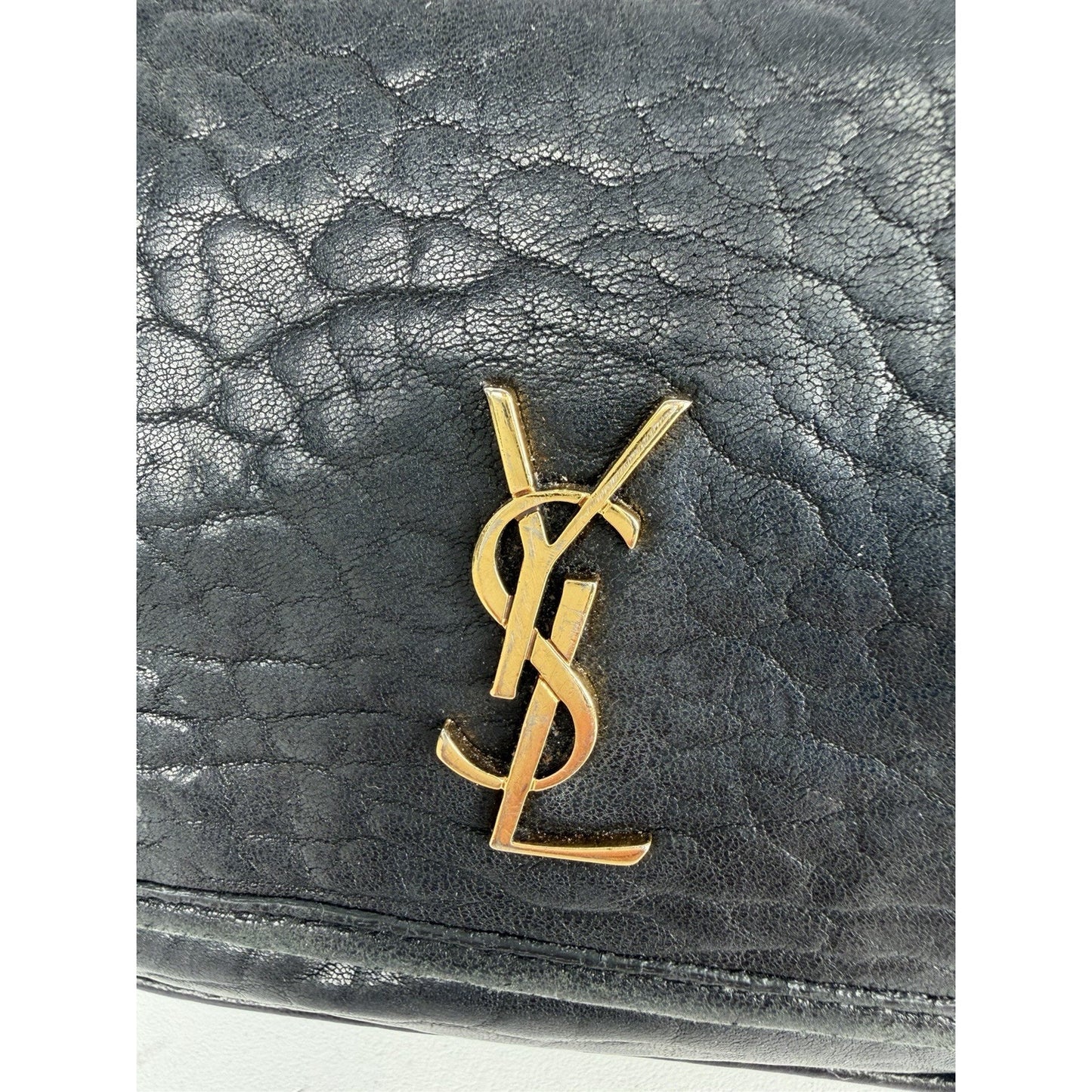 Saint Laurent Niki Mini Shoulder Bag in Black Crinkled Vintage Leather B-6