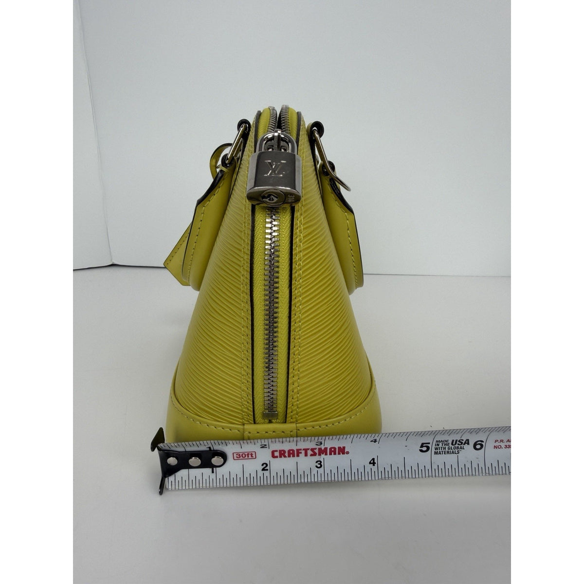 Louis Vuitton Alma BB Handbag in Yellow Epi Leather Silver-T Hardware 2014 S21