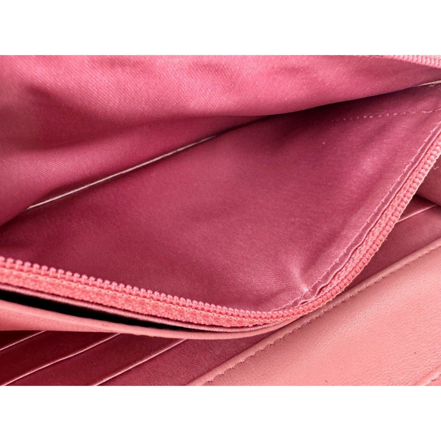 Chanel Camellia Wallet on Chain Pink Embossed Lambskin Silver Hardware B-9