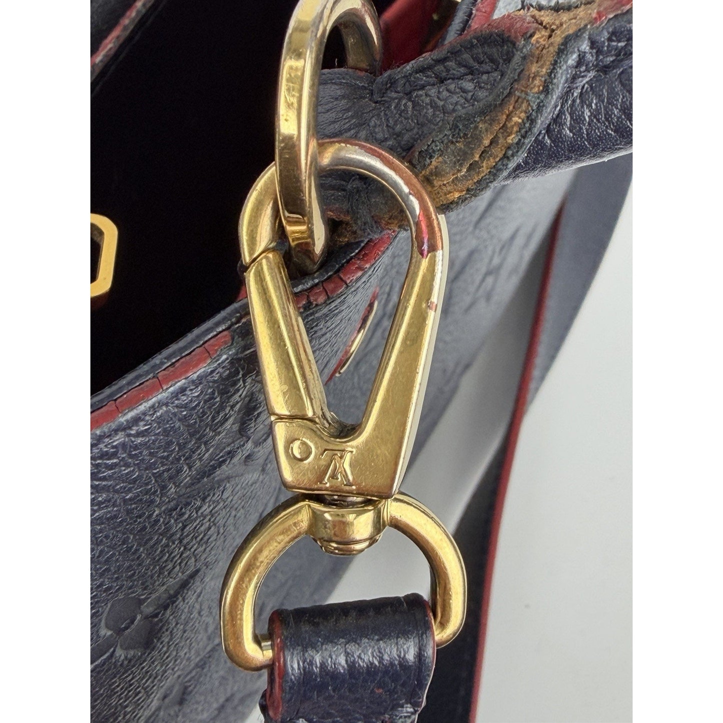 Louis Vuitton Monogram Empreinte Montaigne BB Handbag Marine and Rouge 2018 C2