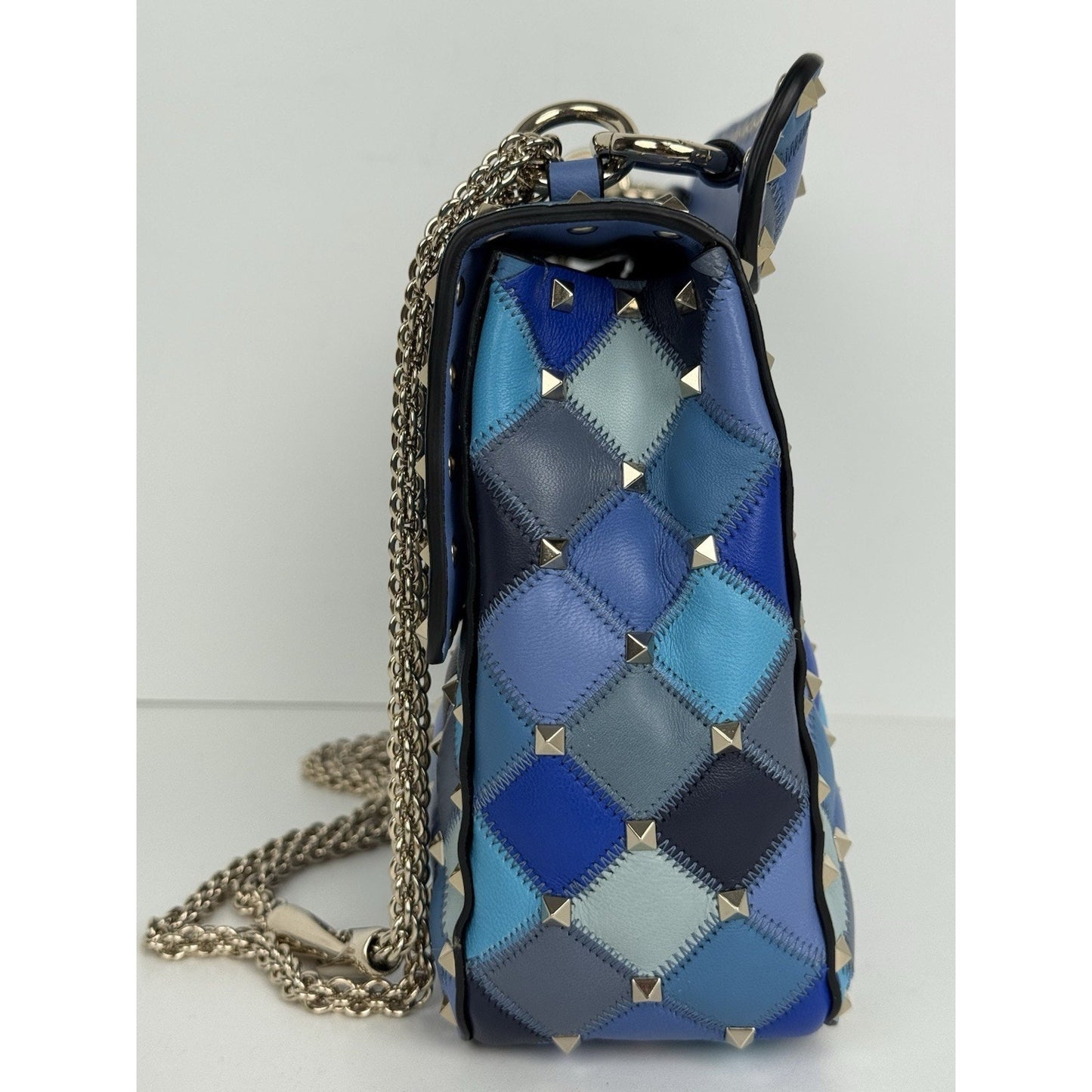 Valentino Garavani Lambskin Patchwork Medium Rockstud Spike Shoulder Bag Angel