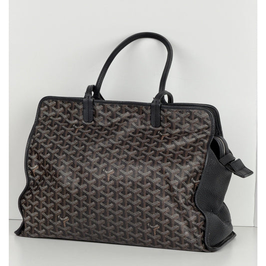 Goyard Sac Hardy PM Pet Carrier Noir in Goyardine Coated Canvas B6
