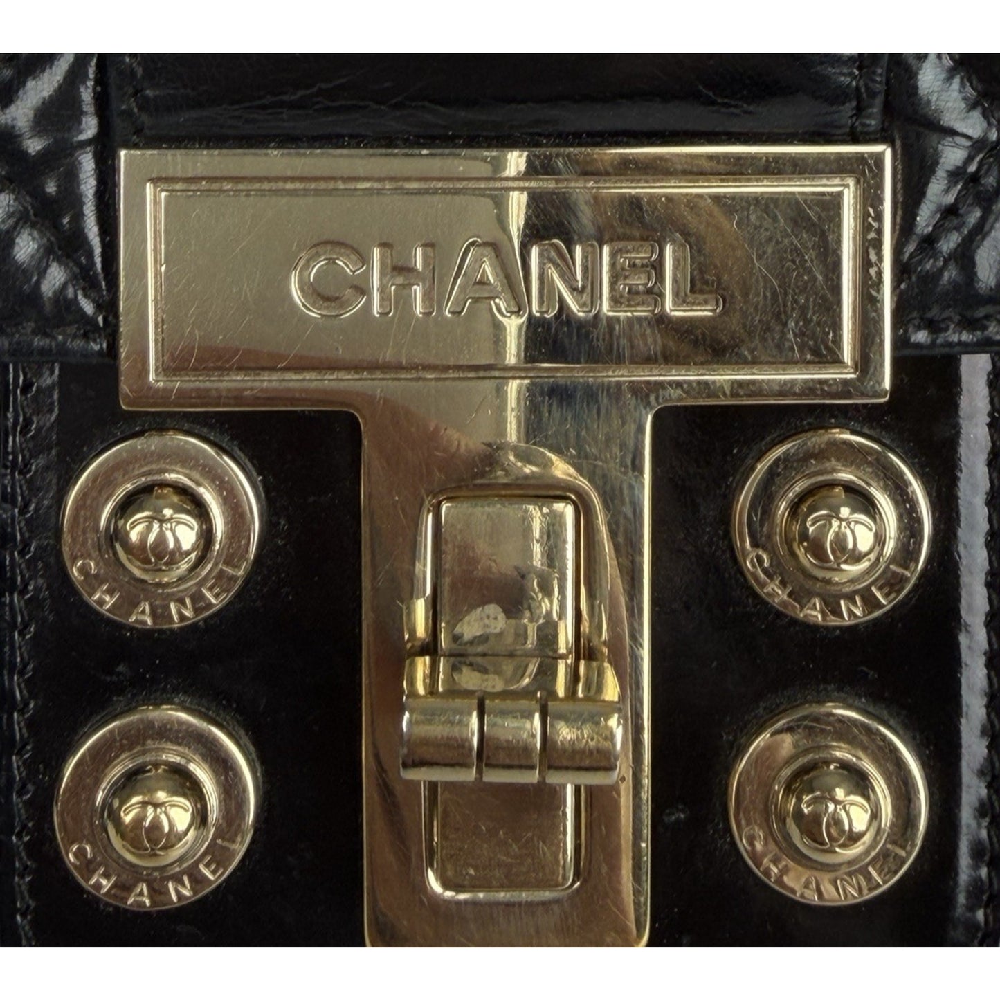 Chanel Mademoiselle Kelly Flap Bag in Black Quilted Patent Leather 2009 B5