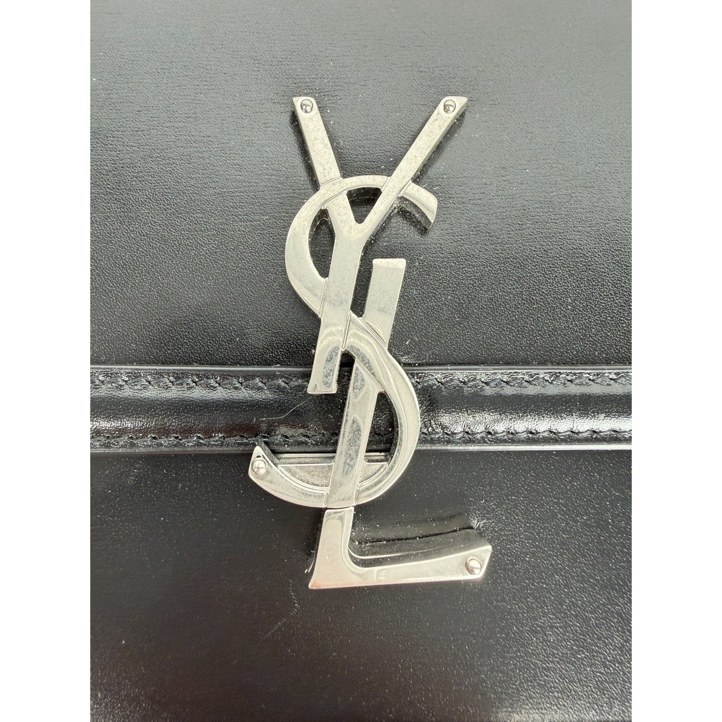 Saint Laurent Solferino Medium Satchel Box Calfskin Black w Silver Hardware C-4