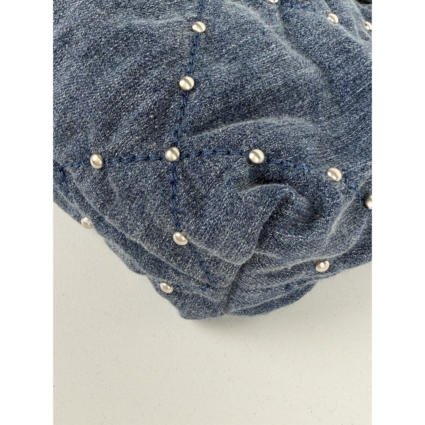 Chanel 22 Small Shoulder Hobo Bag in Denim With Studs and With a Pouch NFC E-3