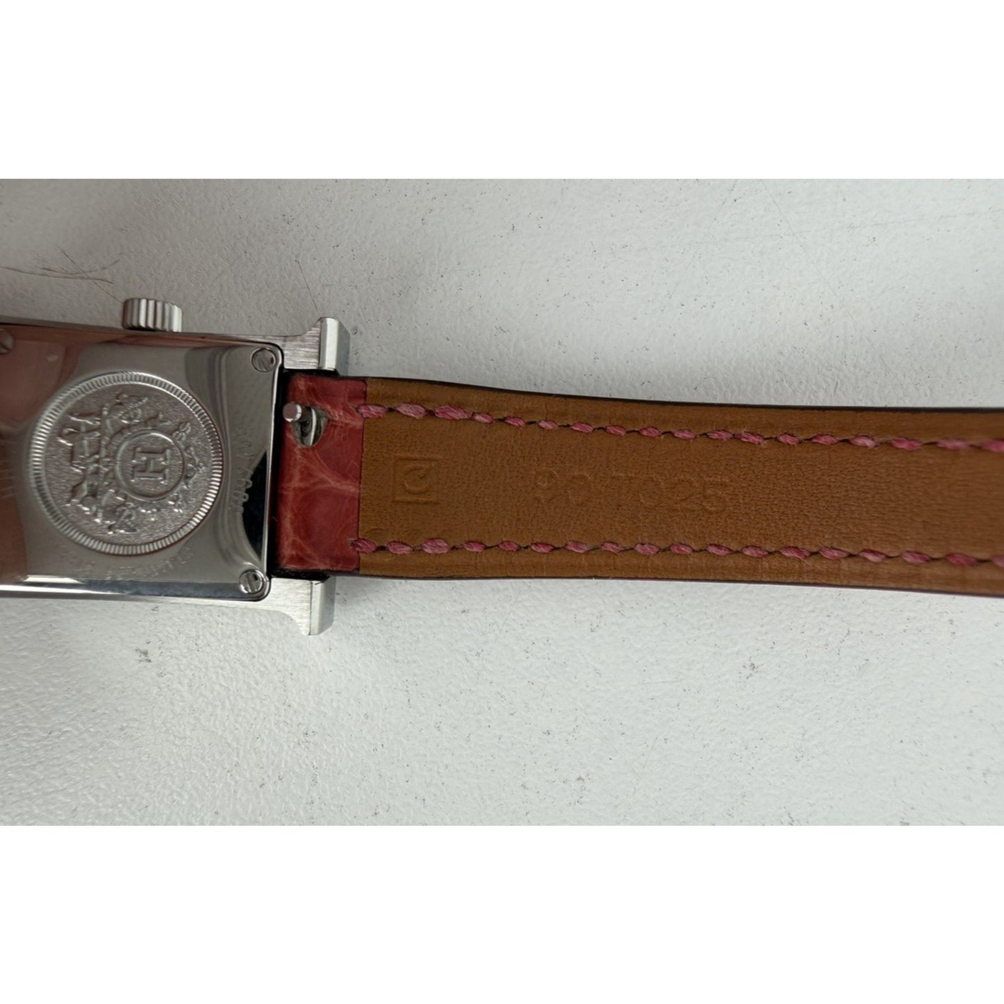 Hermes Heure H Watch Mother-of-Pearl Dial & Pink Alligator Leather Strap 2013