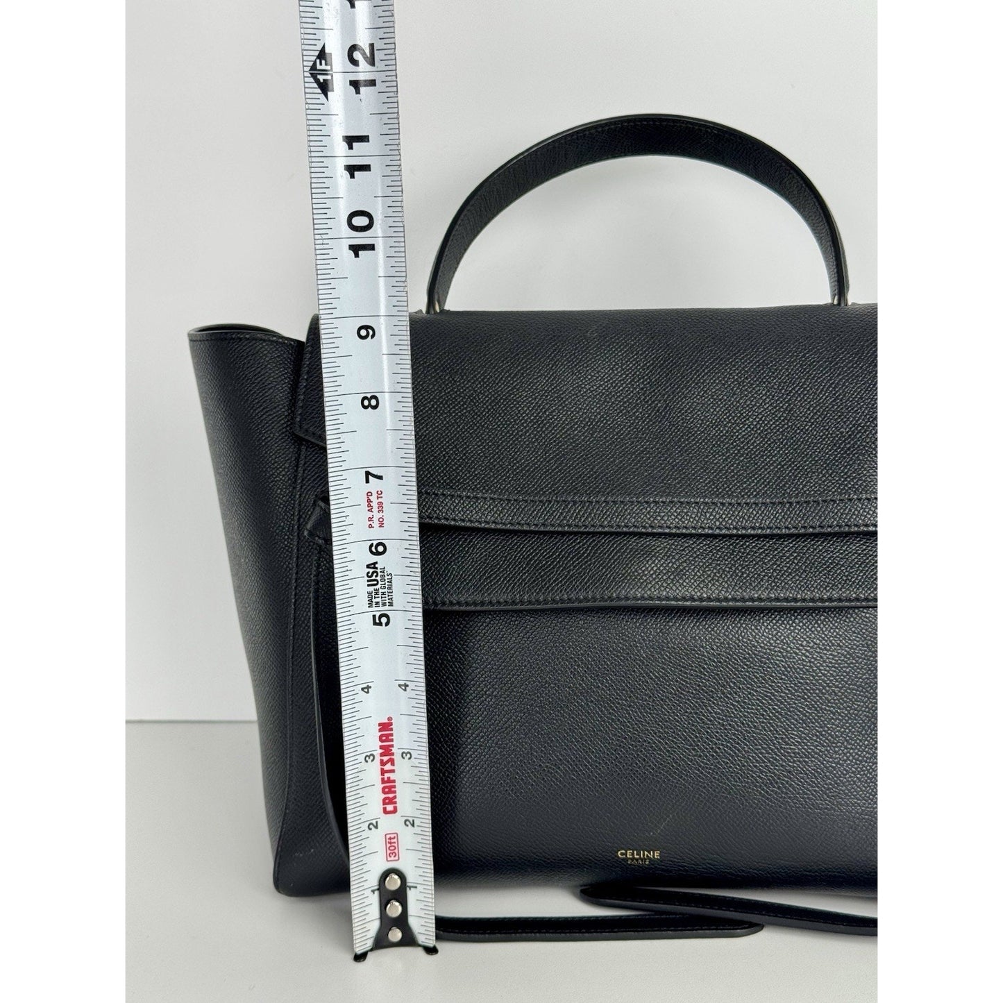 Celine Belt Bag in Black Grained Leather D-6