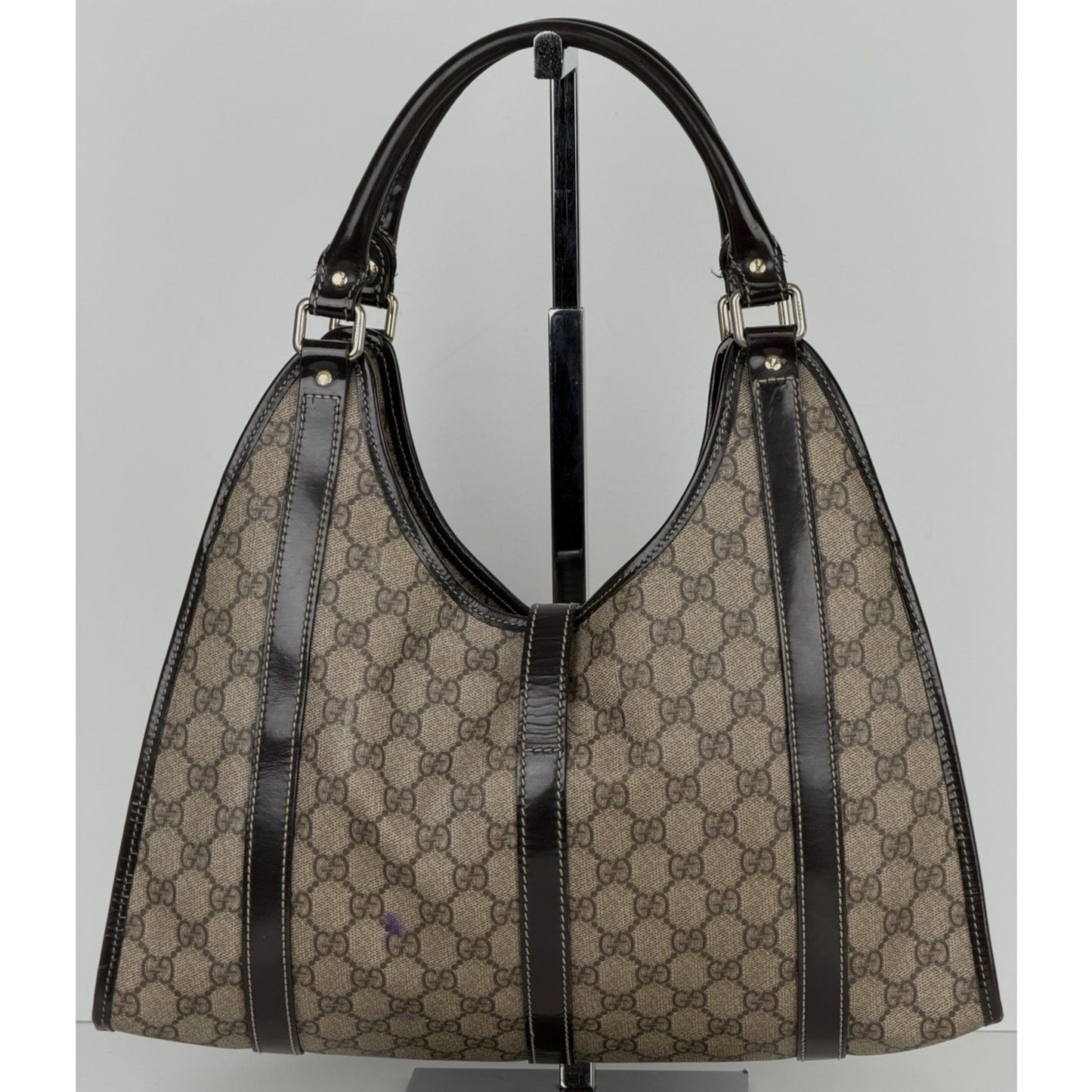 Gucci Joy Medium Shoulder Bag in GG Supreme Coated Canvas with Leather Trim S