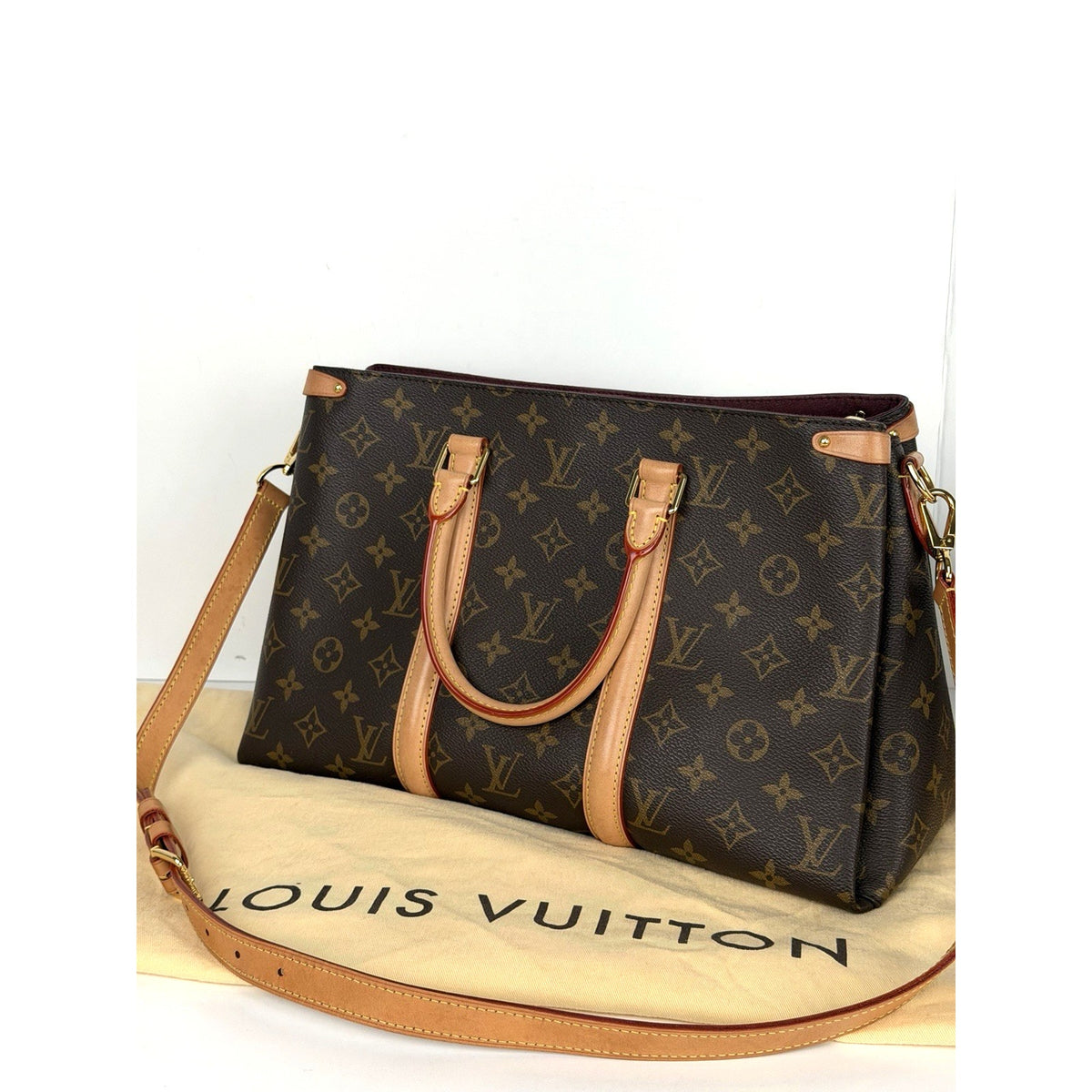 Louis Vuitton Soufflot MM Shoulder Bag LV Monogram Brown Coated Canvas 2020 S21