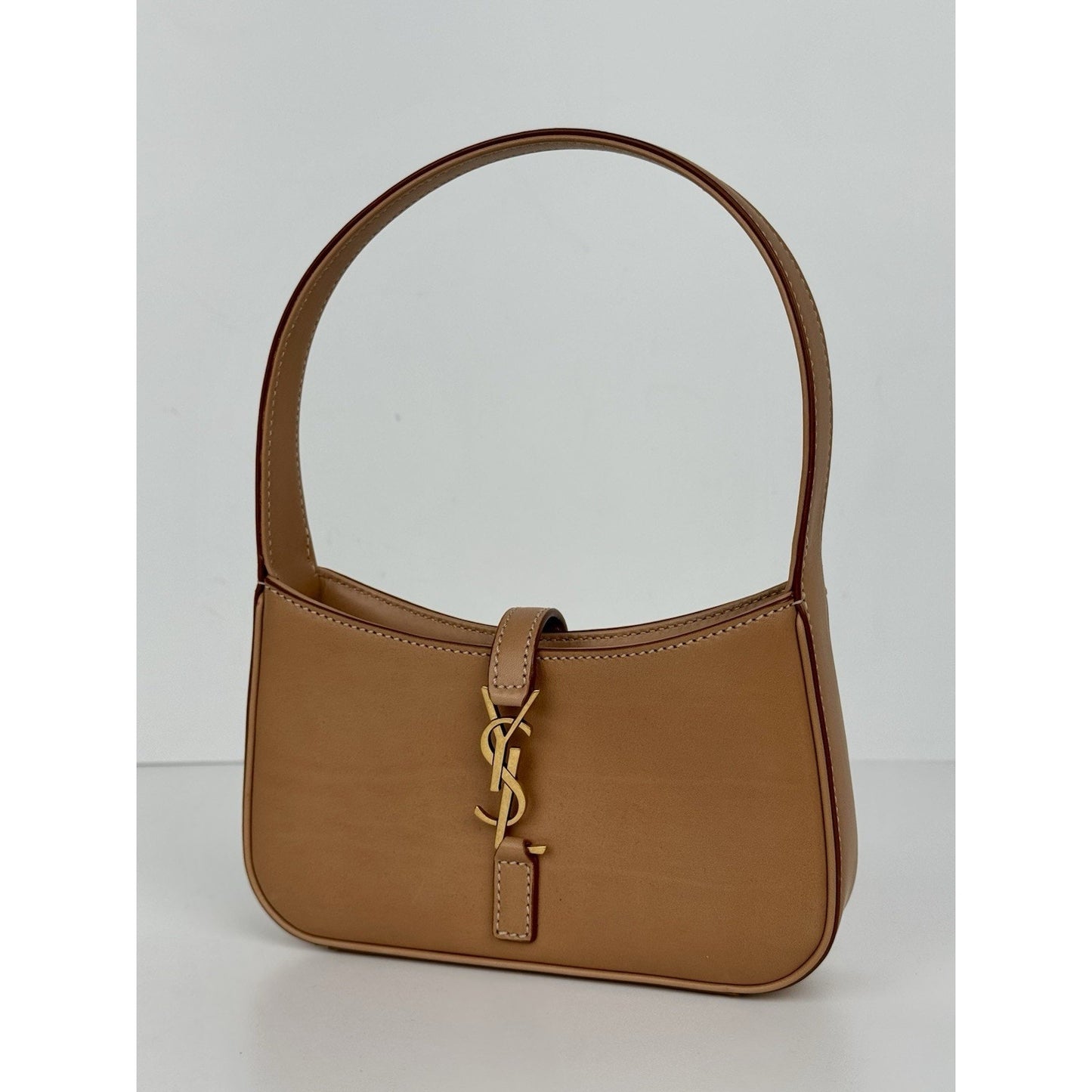 Saint Laurent Le 5 A 7 Brown Leather Top Handle Bag (2)