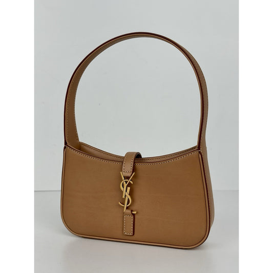 Saint Laurent Le 5 A 7 Brown Leather Top Handle Bag (2)