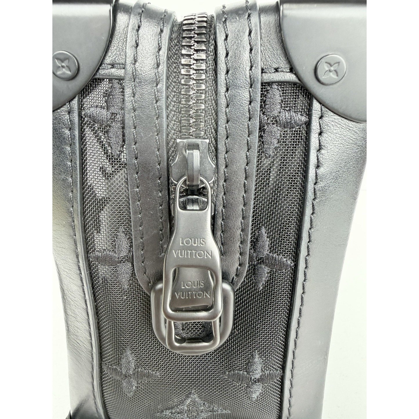 Louis Vuitton Monogram See Through Soft Trunk Shoulder Bag in Black Mesh 2019