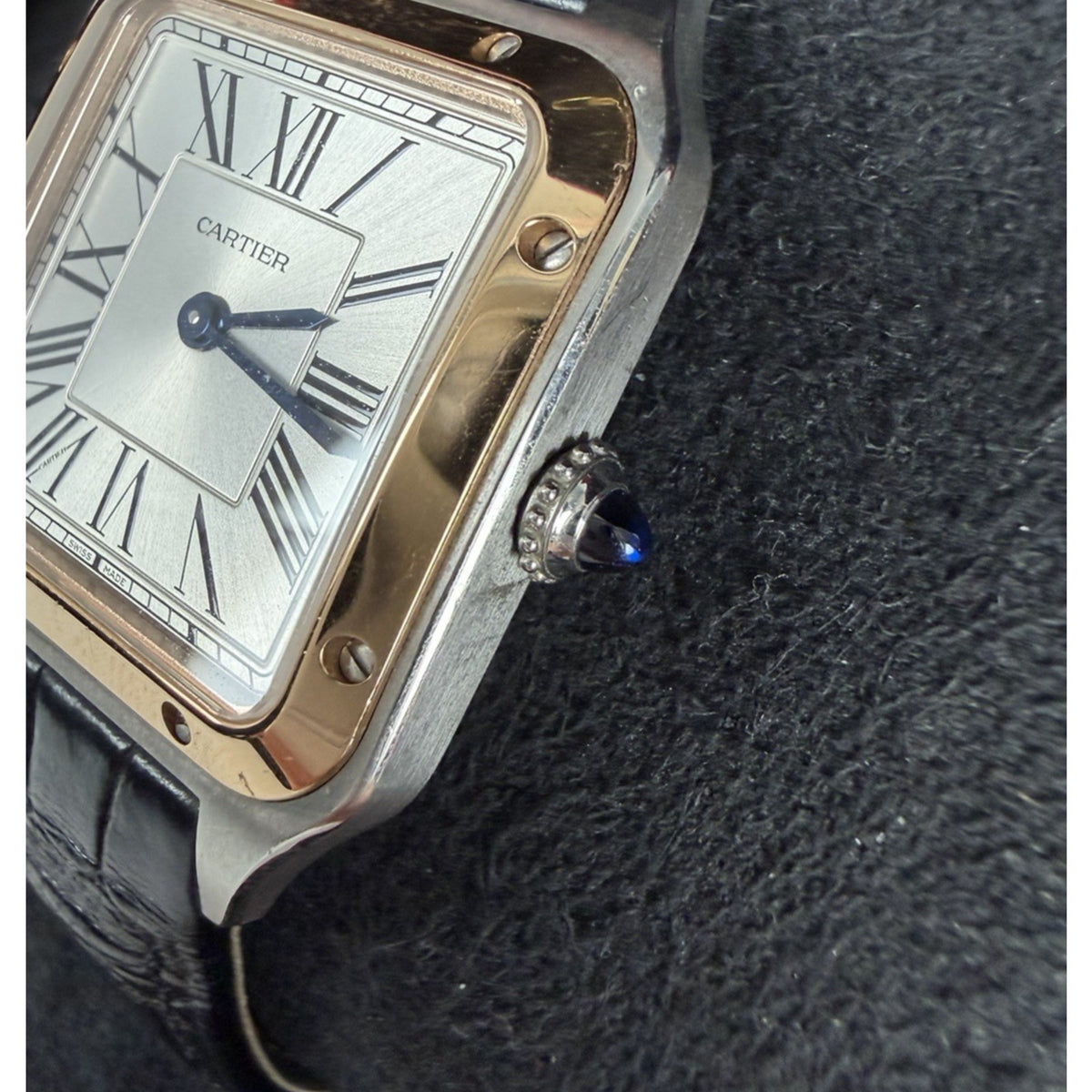 Cartier Santos-Dumont Small Watch in Two-Tone Steel and Rose Gold