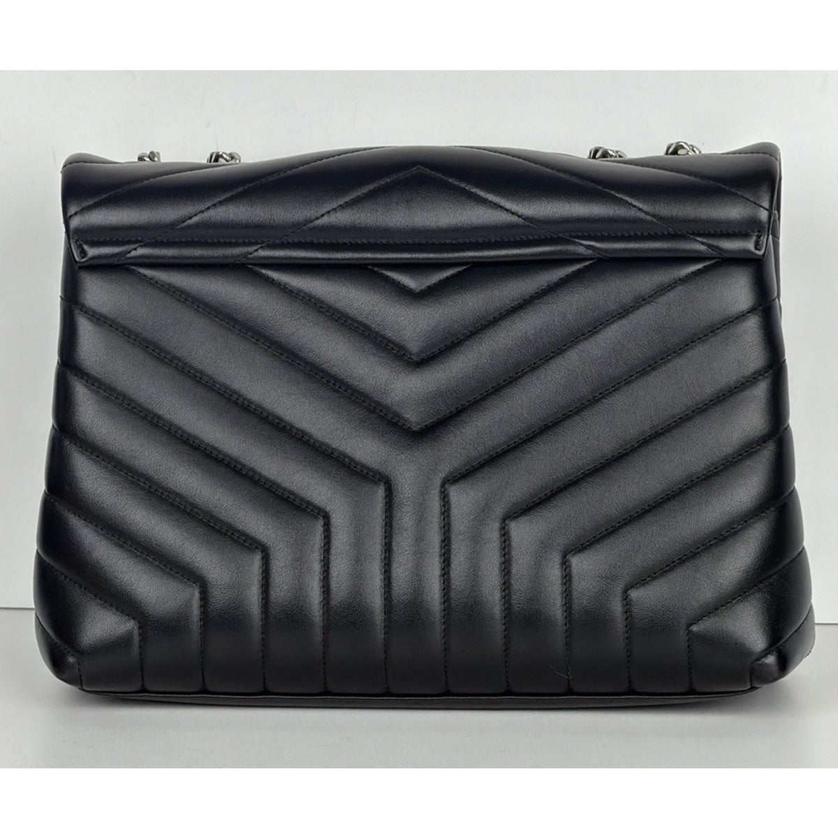 Saint Laurent Medium Loulou Matelasse Leather Shoulder Bag in Black C-5