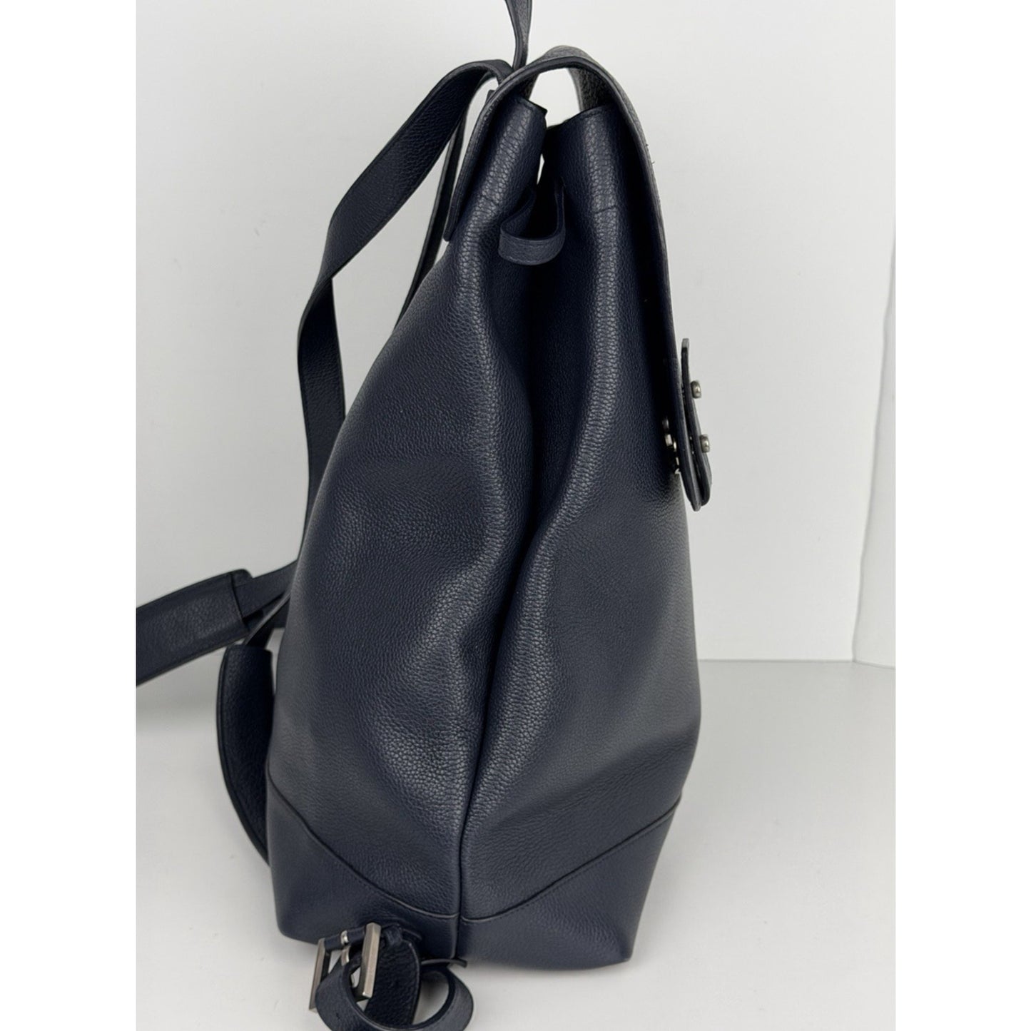 Saint Laurent Backpack Sac de Jour Grained Navy Calfskin Leather