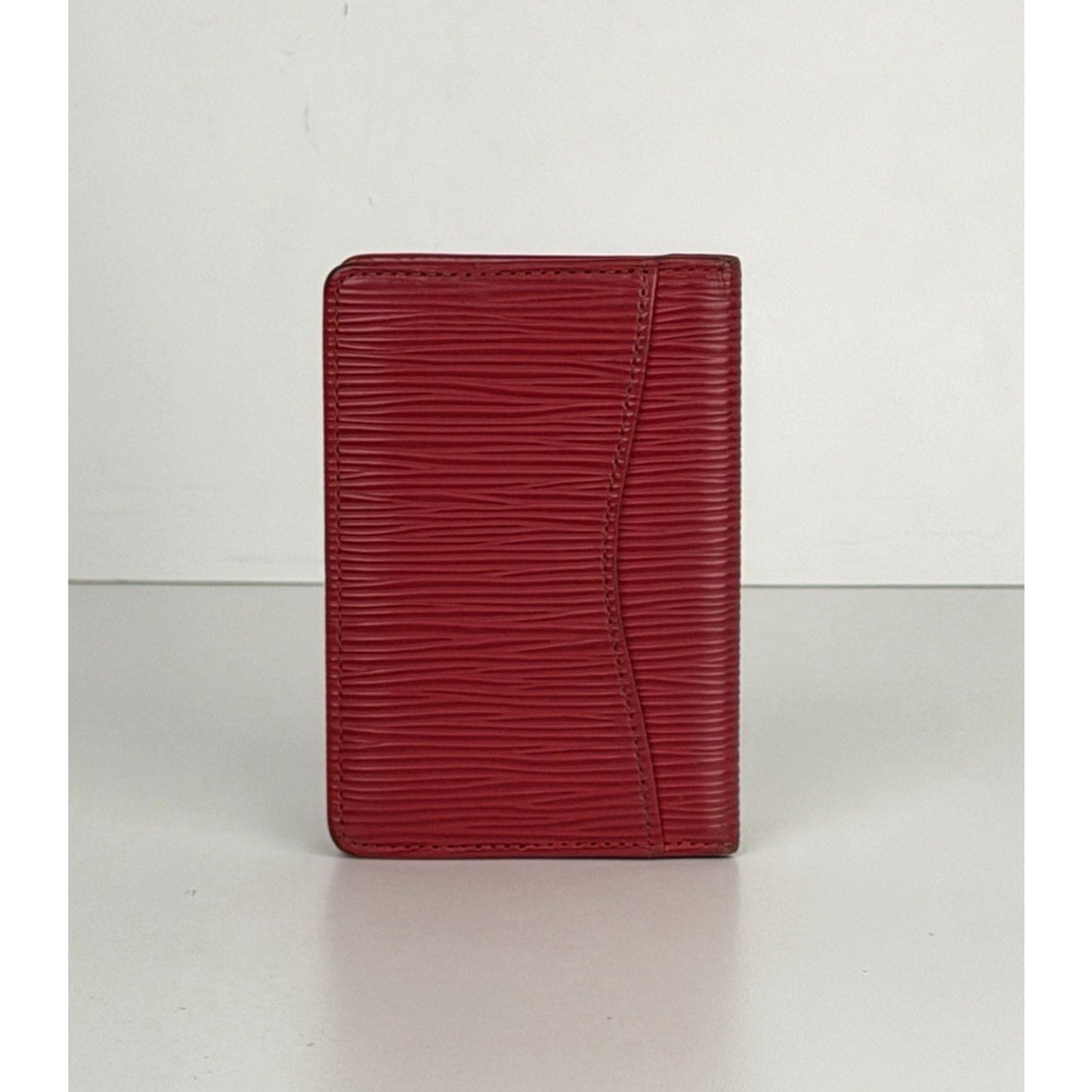 Louis Vuitton Pocket Organizer Card Holder Wallet Red Epi Leather 2005
