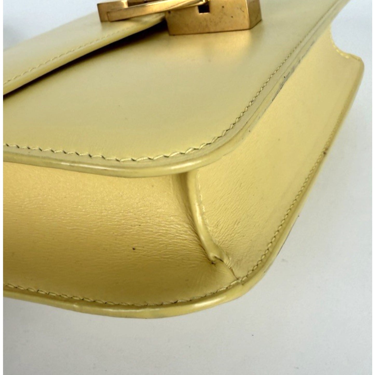 Saint Laurent Le Carre Shoulder Bag in Yellow Leather with Prominent Gold S19