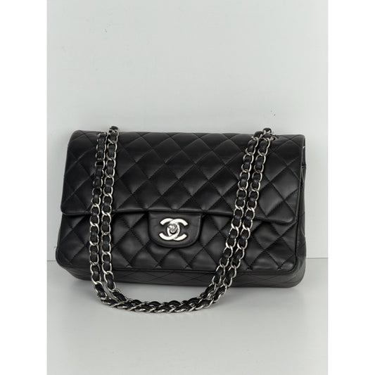 CHANEL Classic Double Flap Bag Medium Black Caviar Leather 2011