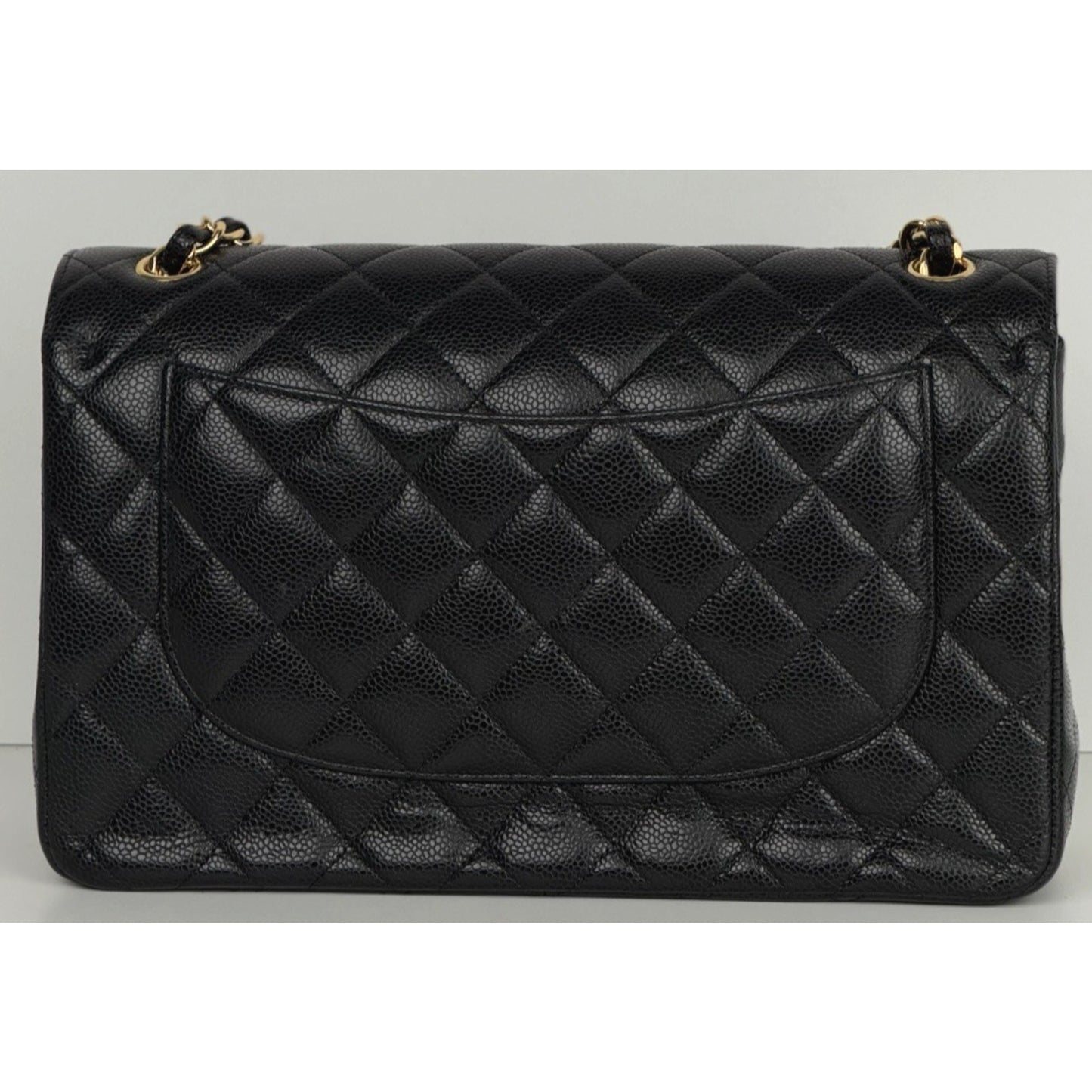 Chanel Classic Double Flap Jumbo Shoulder Bag Black Caviar Leather NFC F1