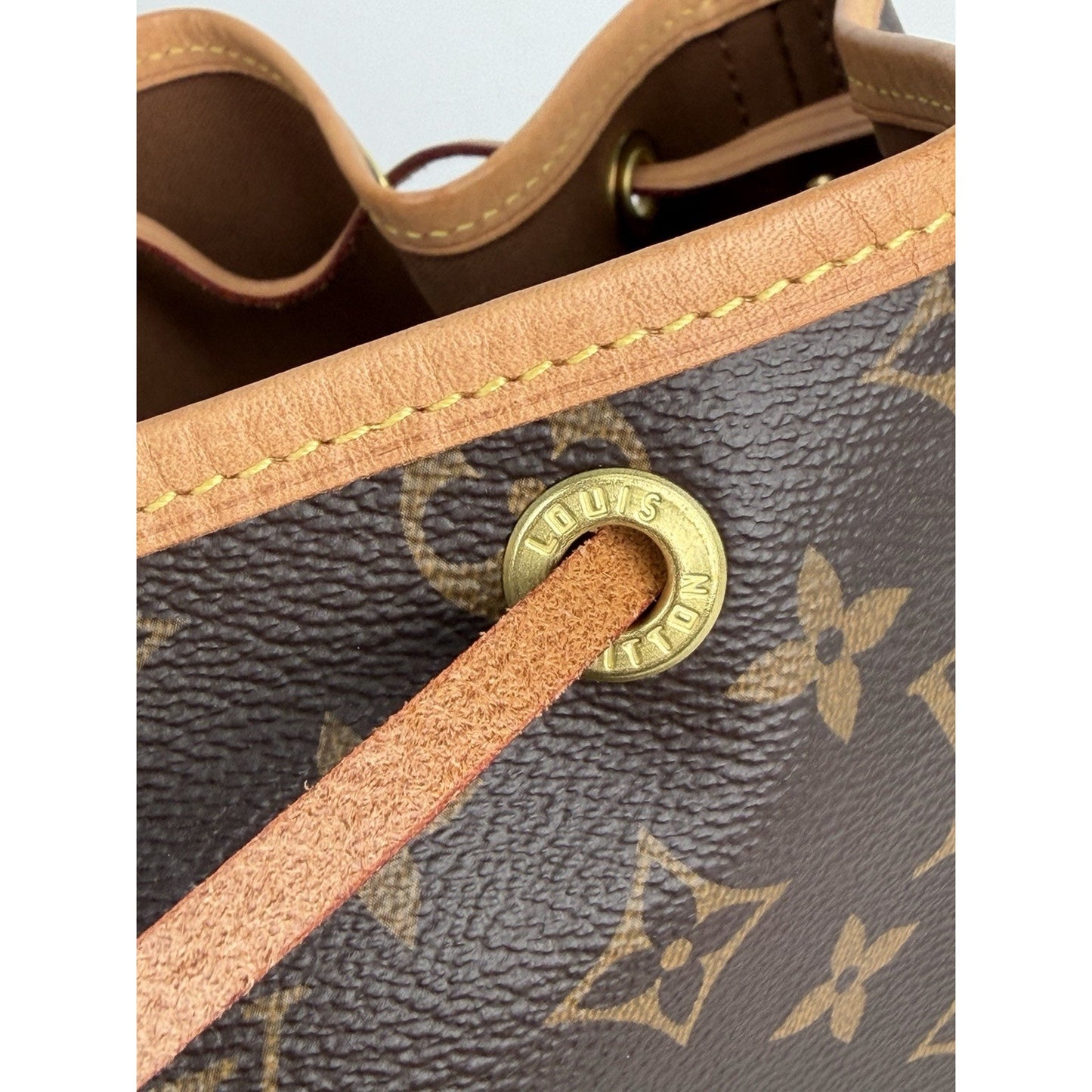 Louis Vuitton Petit Noe Shoulder Bag NM in Brown Monogram Coated Canvas NFC S