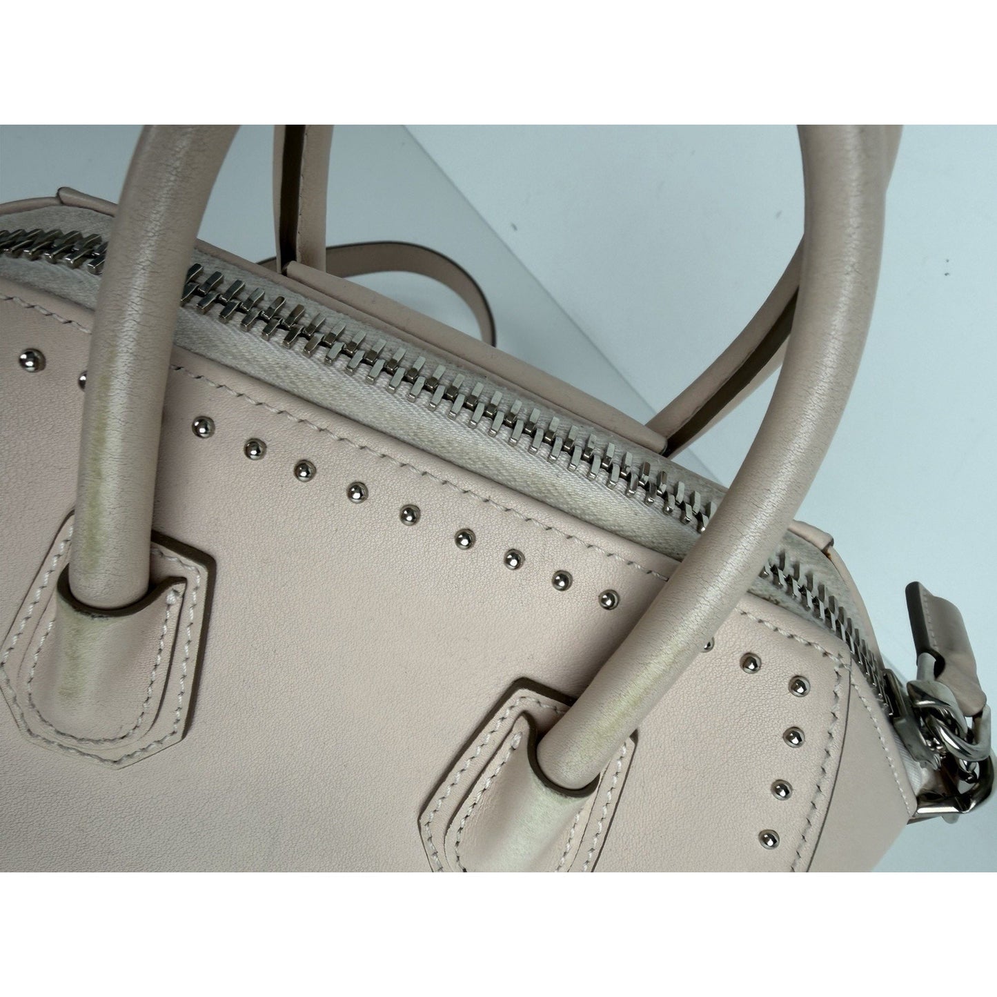 Givenchy Mini Studded Antigona Bag in Nude Pink Color Calfskin Leather S-06