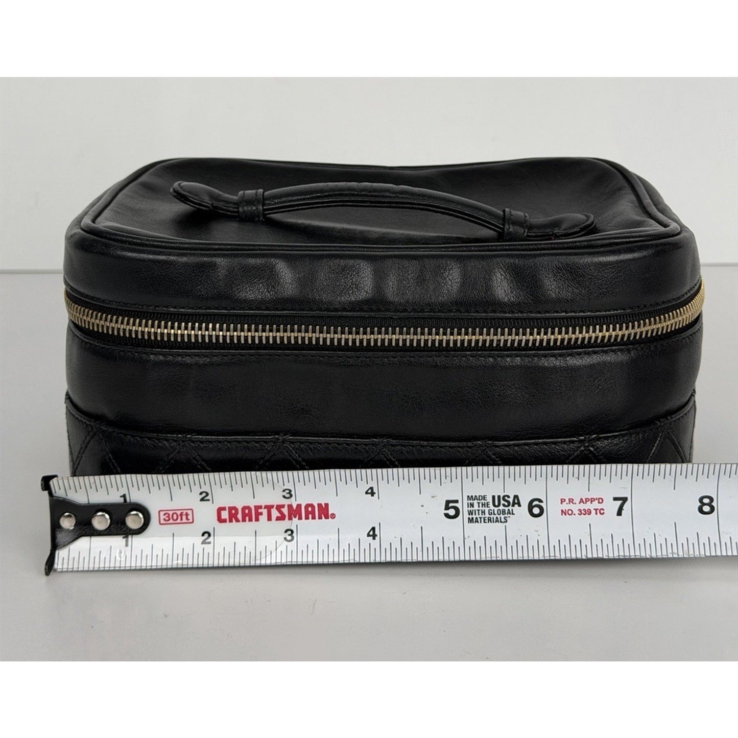 Chanel Vanity Case Vintage Black Quilted Lambskin Top Handle 1989-1991 S11