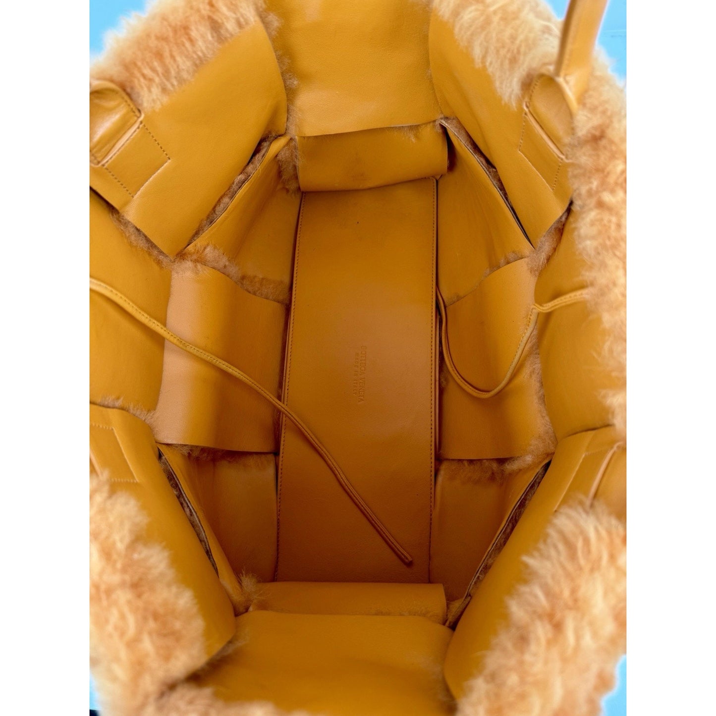 Bottega Veneta Arco Medium Intrecciato Shearling Leather Women's Tote