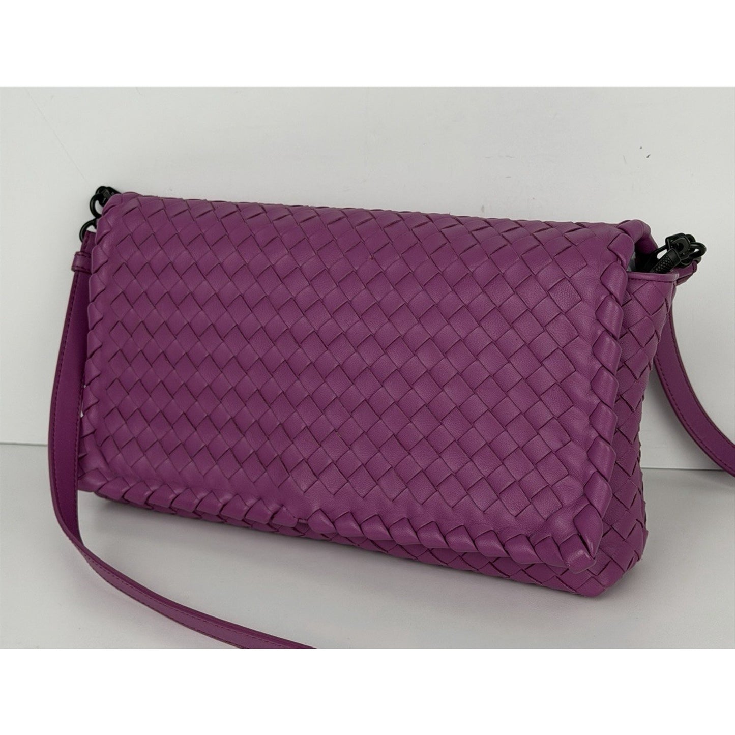 Bottega Veneta Intrecciato Dahila Clutch Crossbody Woven Nappa Leather S32