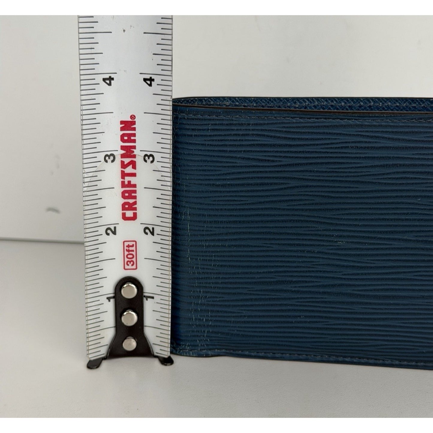 Louis Vuitton Multiple Wallet Textured Epi Leather in Navy Blue LV Logo 2016