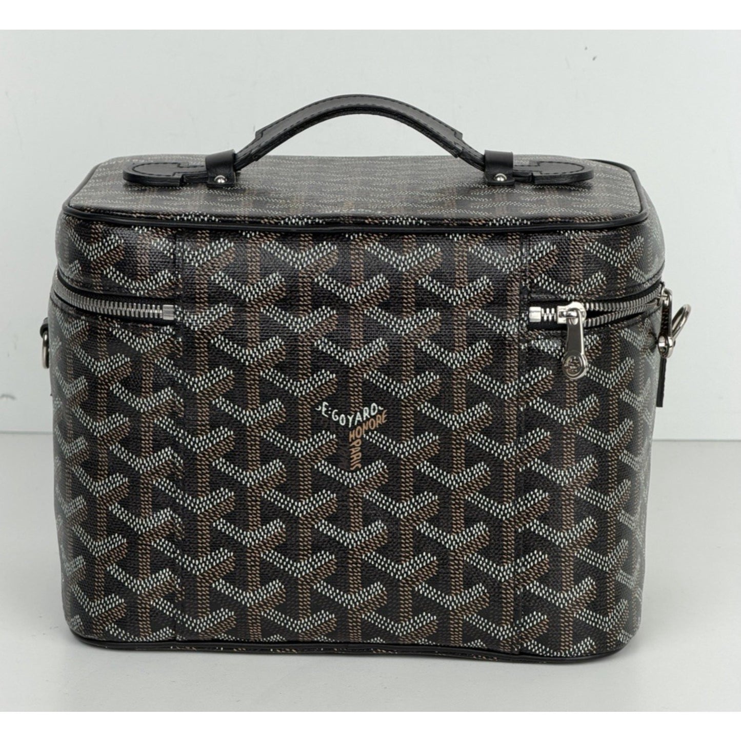 Goyard Muse Vanity Case PM Goyardine Pattern Coated Canvas Leather Handle B4