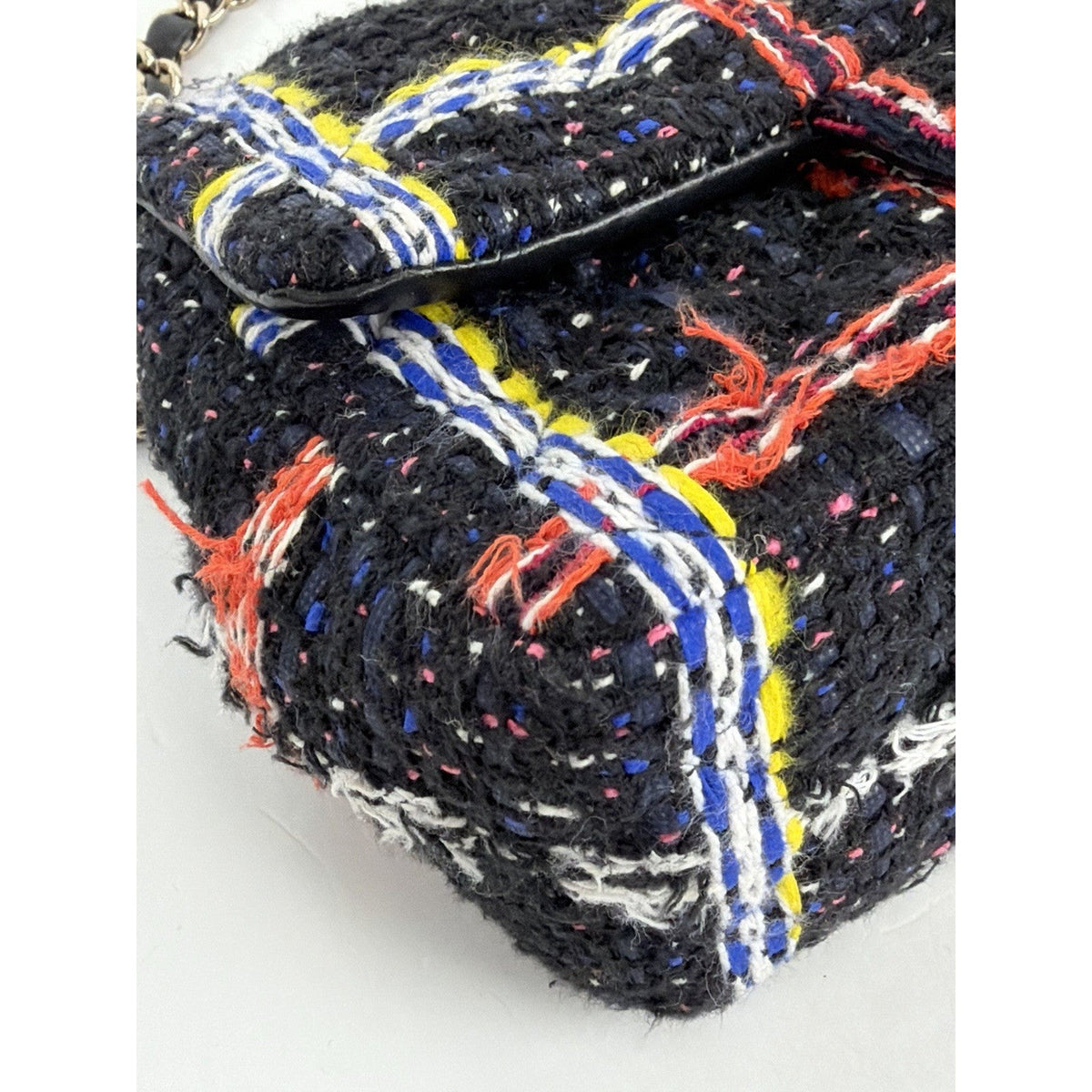 Chanel Classic Single Flap Bag Mini in Multicolor Plaid Tweed Fabric 2020 C2