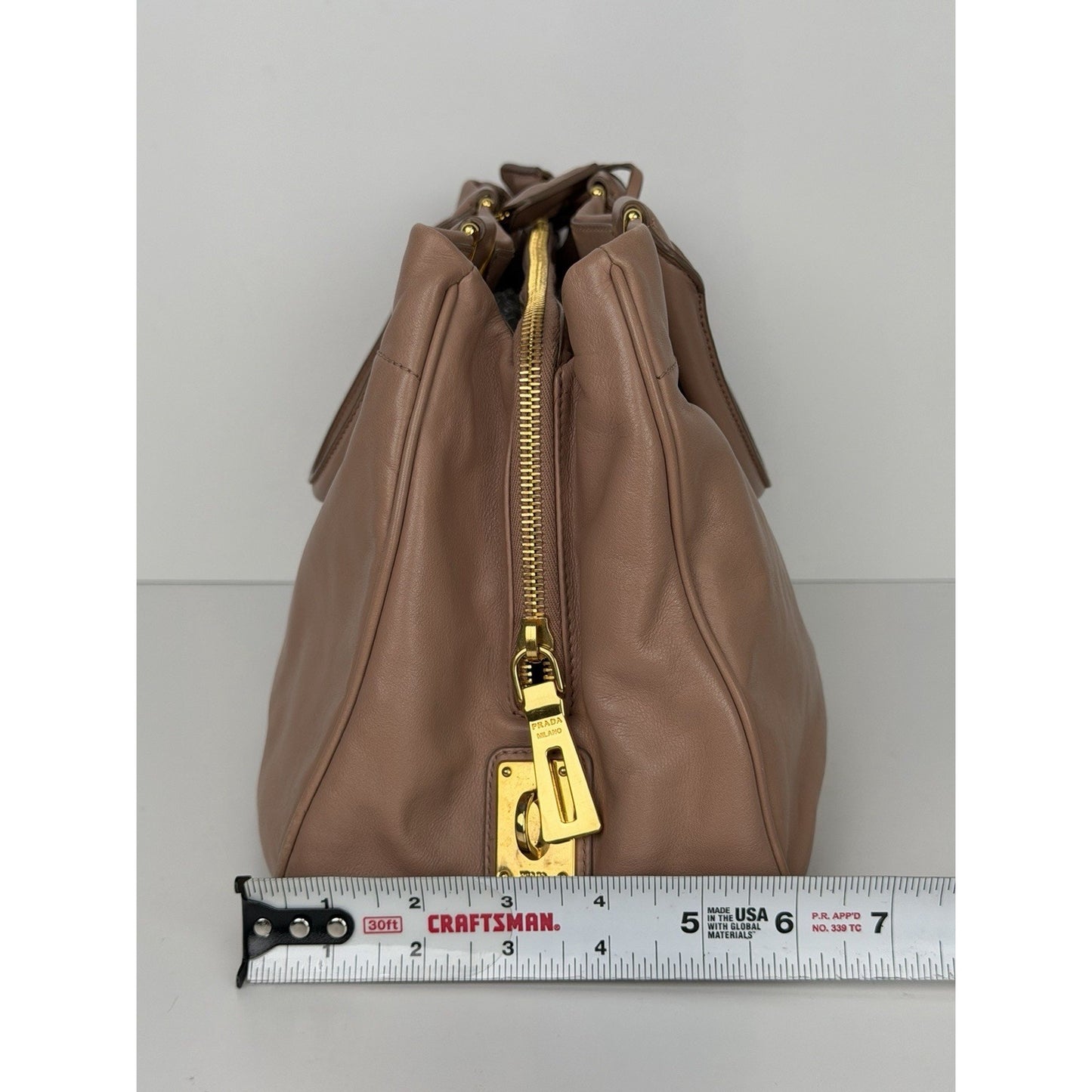 Prada Vitello Bow Satchel On Calf Leather Pink Handbag S05