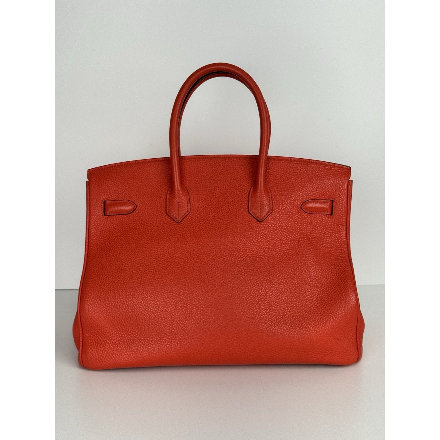 Hermes Birkin 35 Handbag in Red Clemence Leather with Palladium Hardware D-4