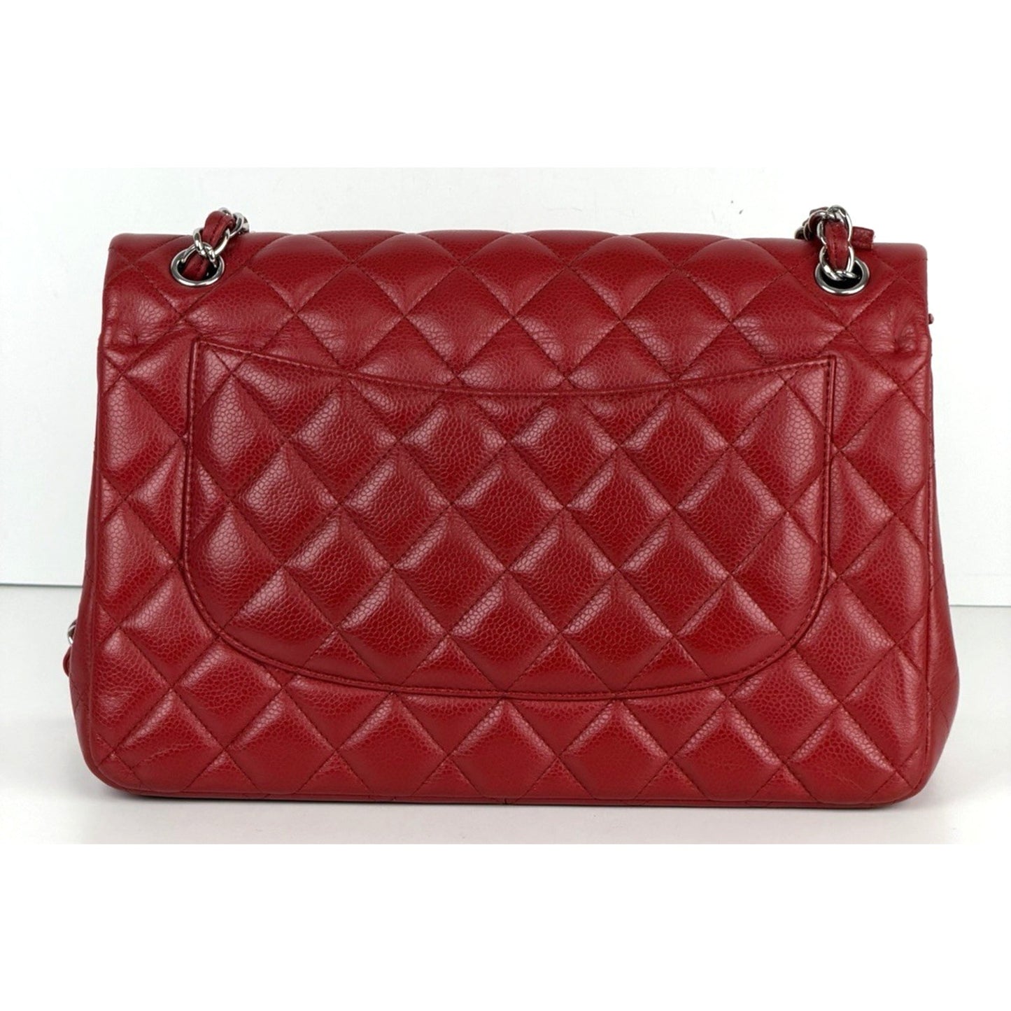 Chanel Classic Double Flap Jumbo Shoulder Bag in Red Leather 2011 D-1