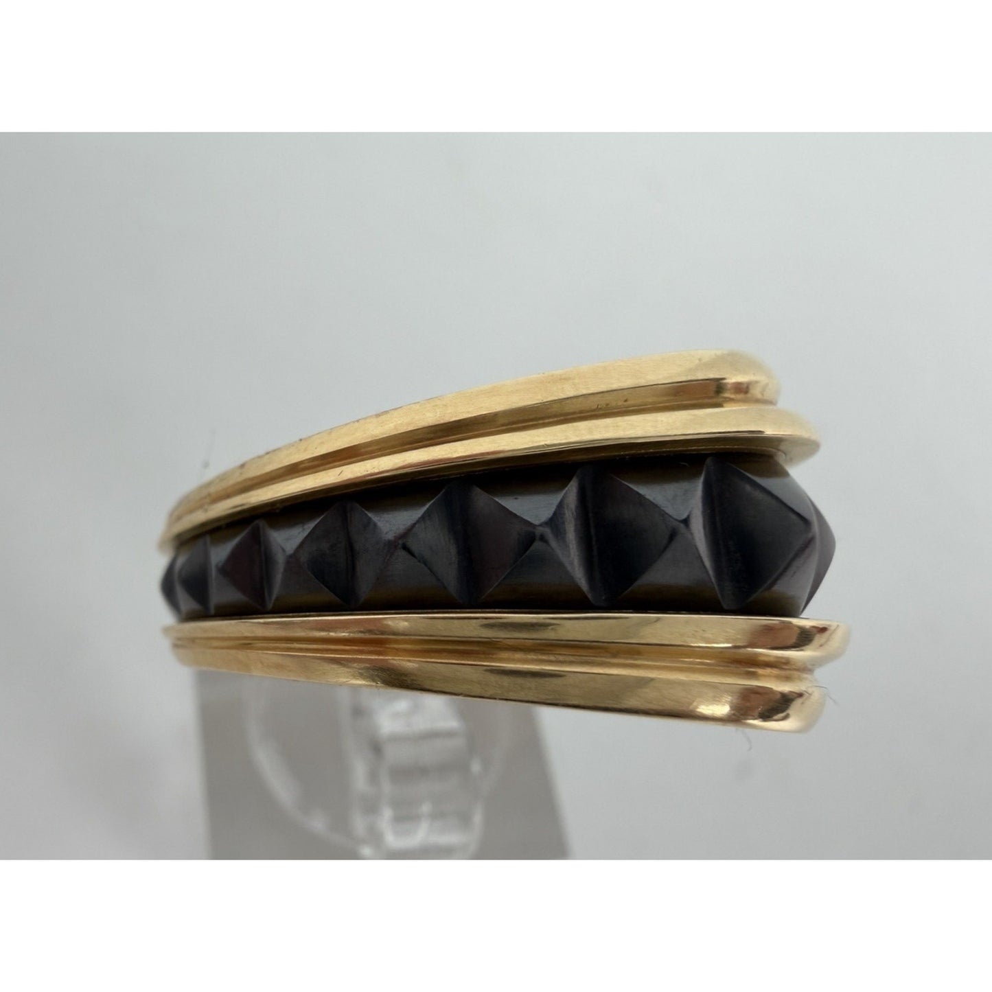 David Yurman Men's Pyramid Signet Ring in Black Titanium with 18K Yellow Gold