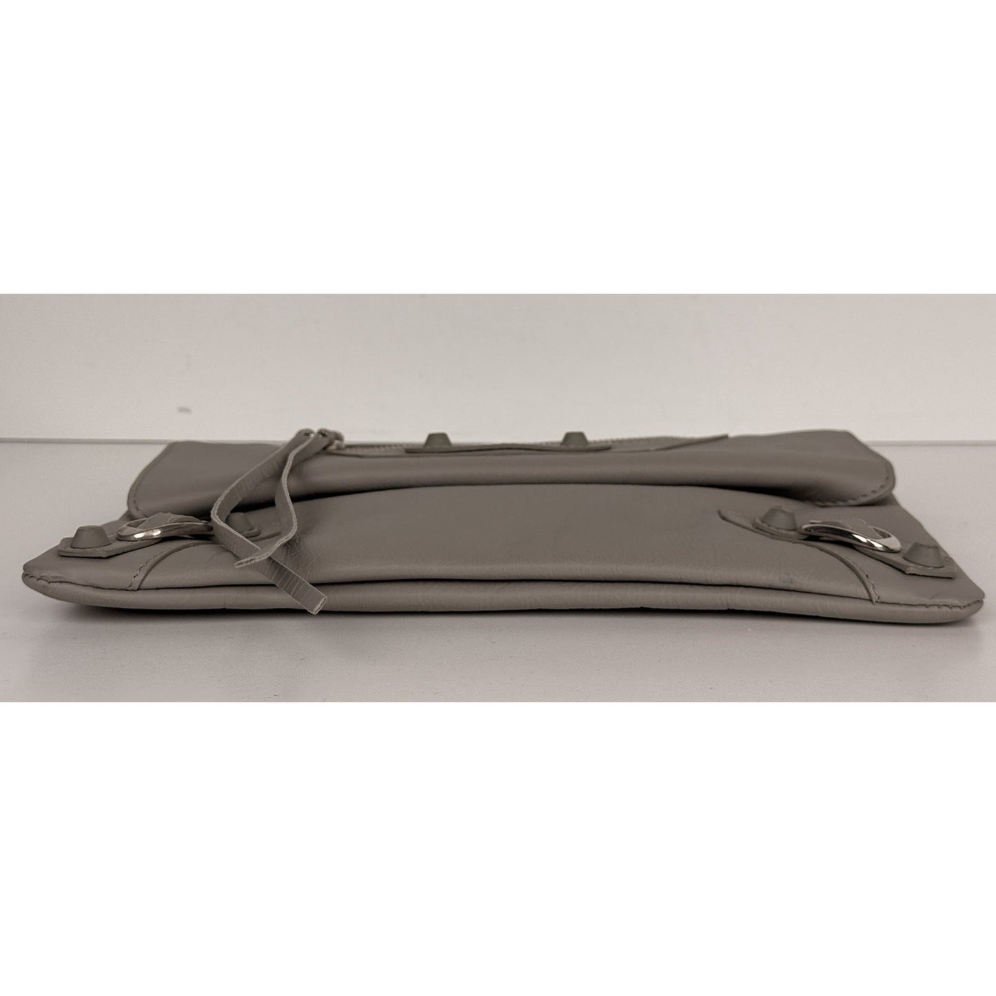 Balenciaga Chevre Motocross Classic Envelope Clutch Bag Light Gray Leather S19