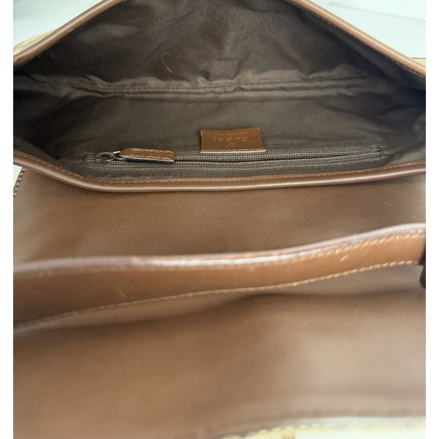 Gucci GG Vintage Jackie O Flap Bag Monogram Canvas & Piston Closure S09