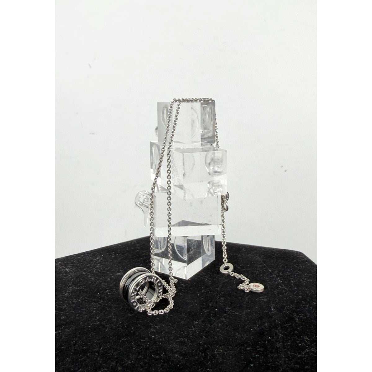 Bvlgari Save The Children Pendant Necklace in Silver and Black Ceramic