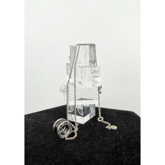 Bvlgari Save The Children Pendant Necklace in Silver and Black Ceramic