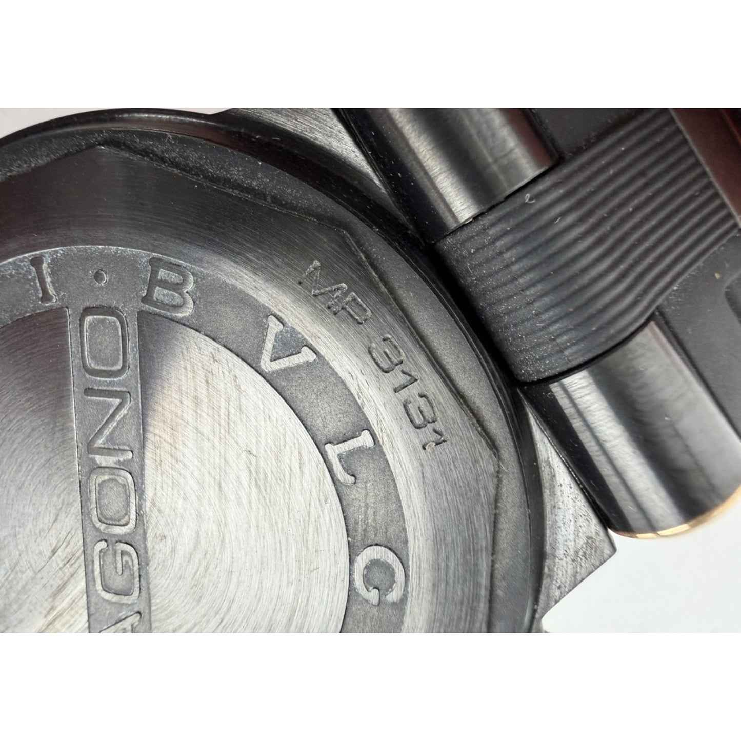 Bvlgari Diagono Ultranero Chronographe Watch in Rose Gold Bezel & Black Dial